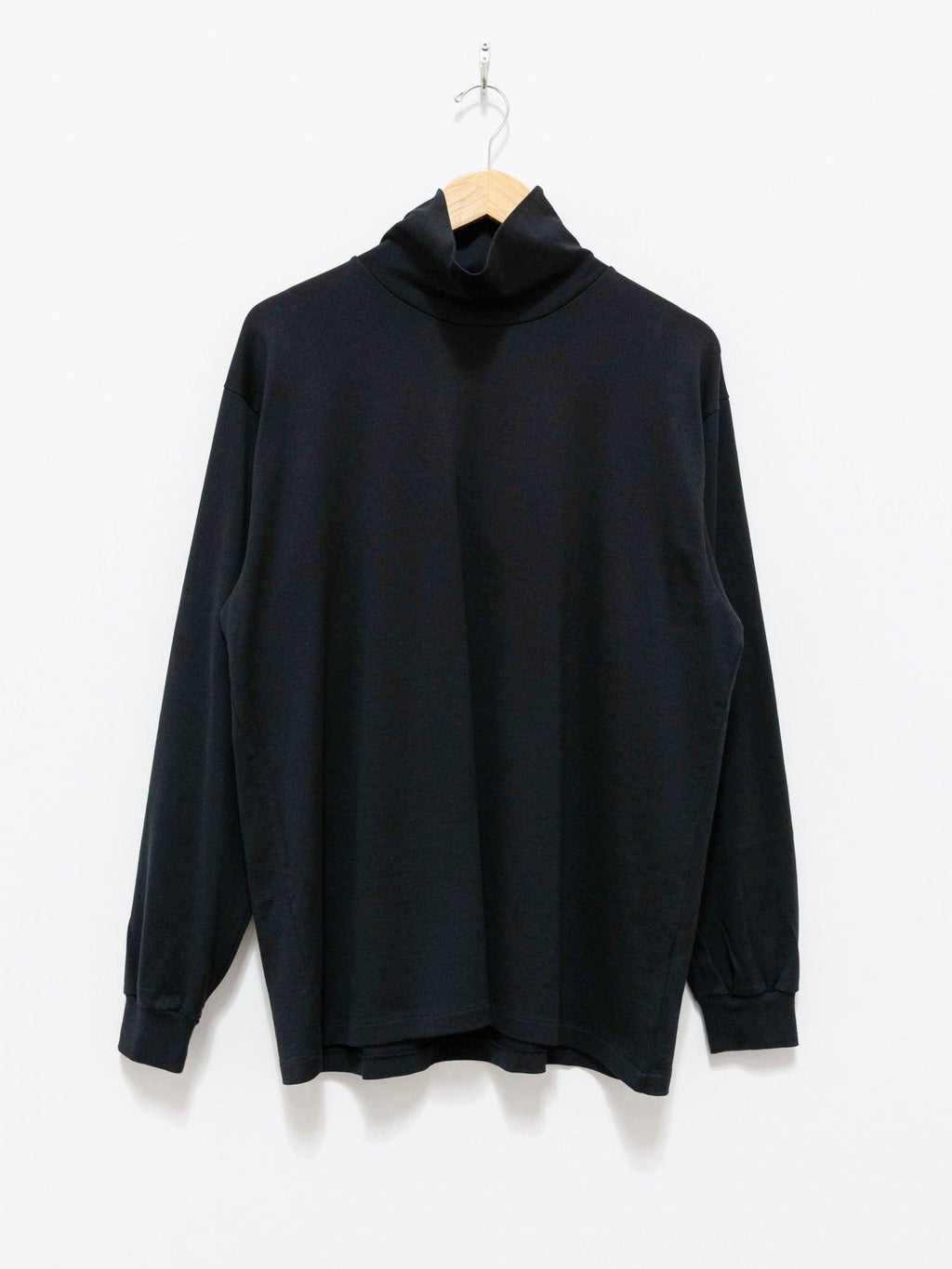 Namu Shop - Auralee Luster Plaiting High Neck L/S Tee - Black