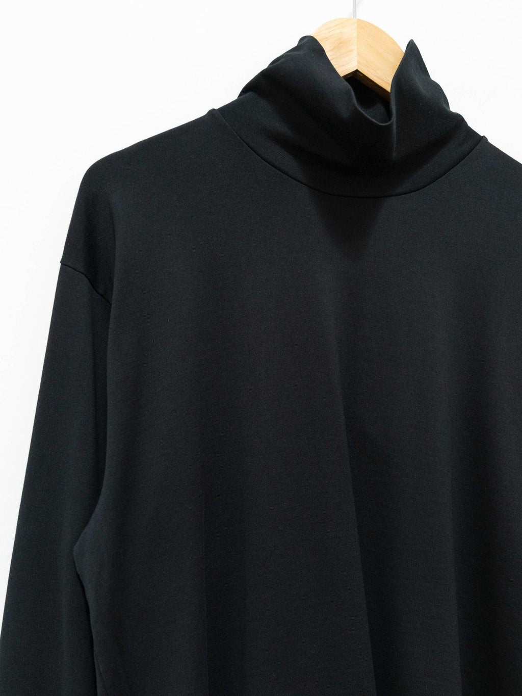 Namu Shop - Auralee Luster Plaiting High Neck L/S Tee - Black