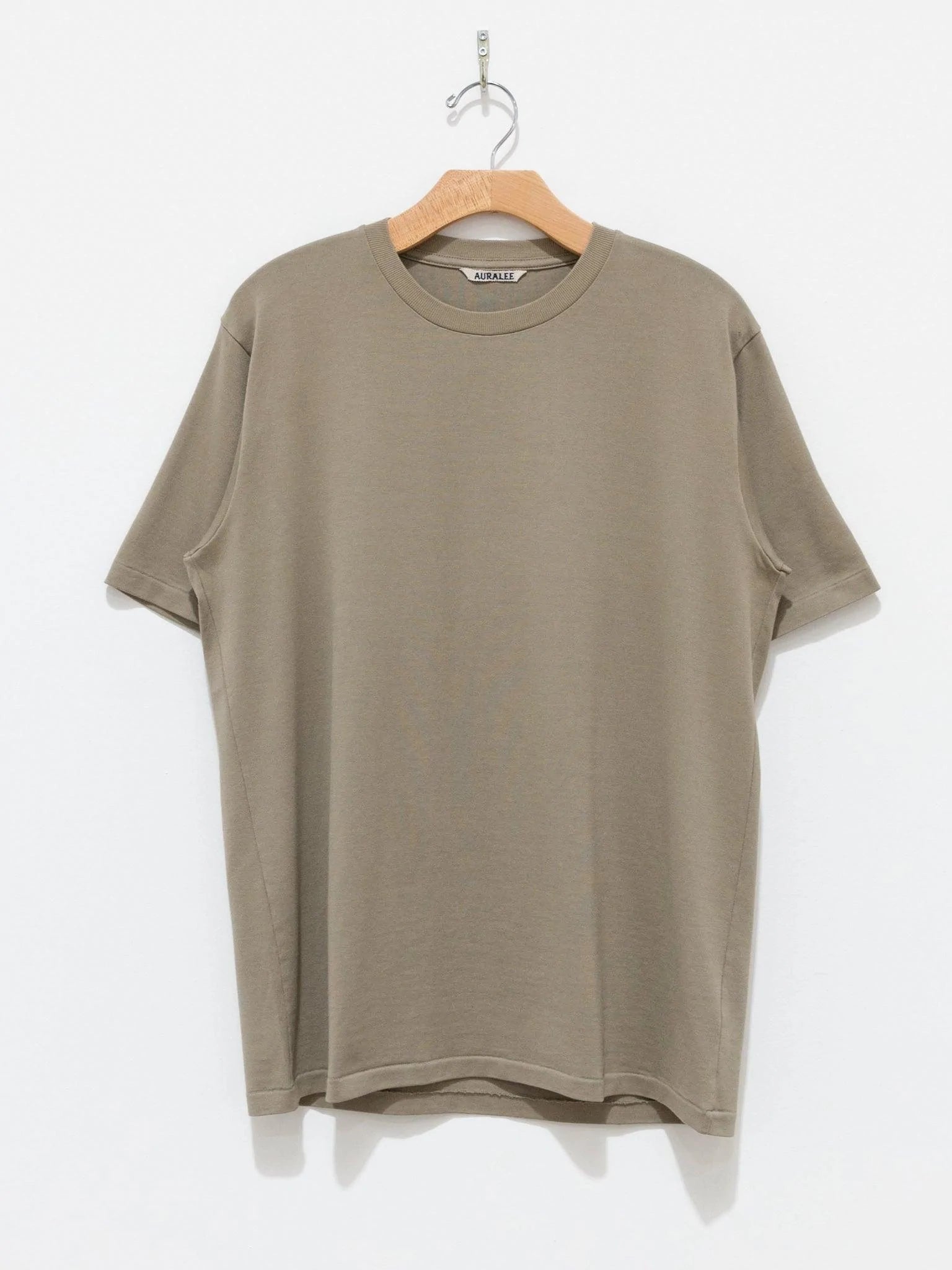 Namu Shop - Auralee Luster Plaiting Tee - Khaki Gray