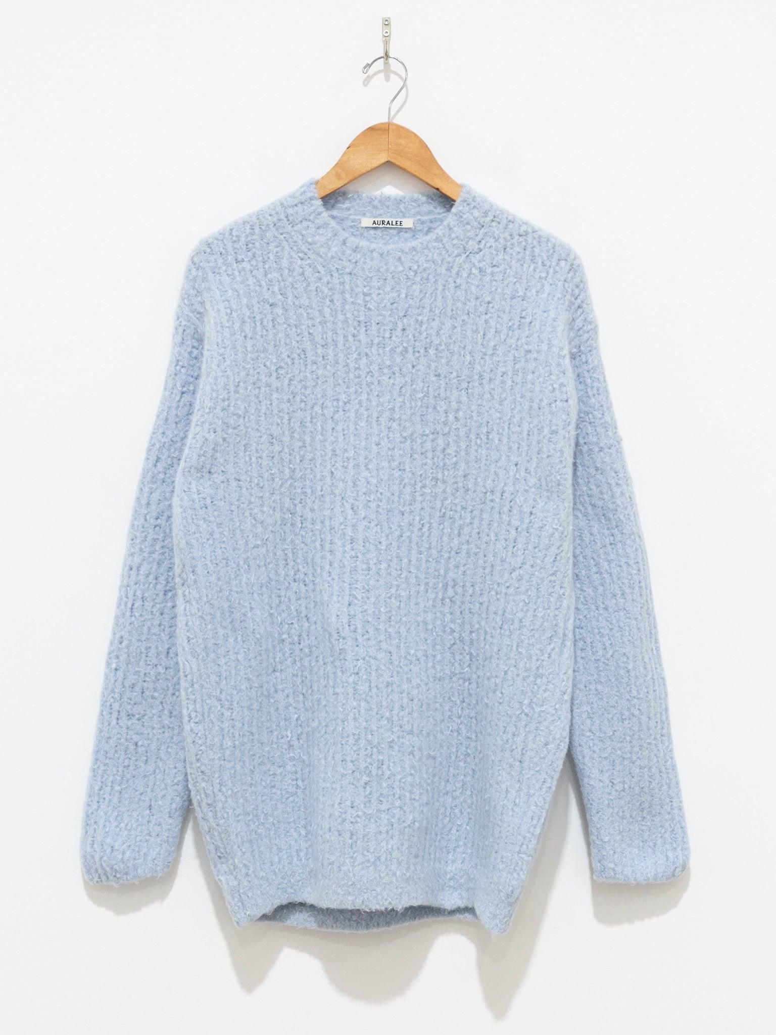 Namu Shop - Auralee Milled Wool Moal Knit Big Pullover - Light Blue