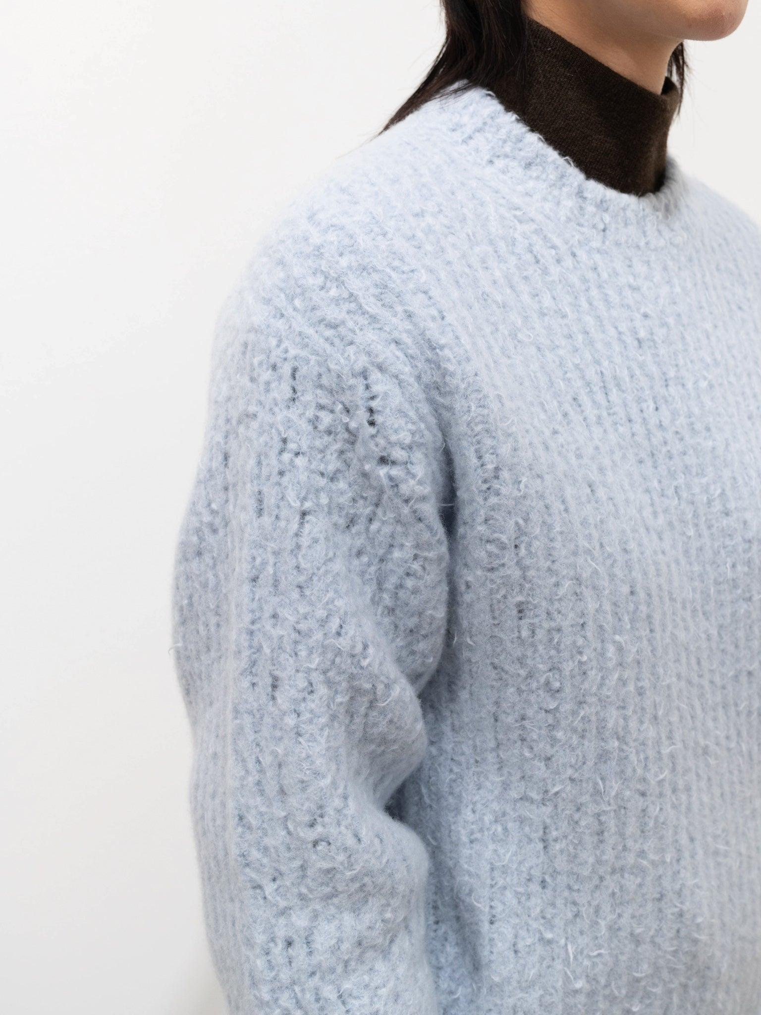 Namu Shop - Auralee Milled Wool Moal Knit Big Pullover - Light Blue