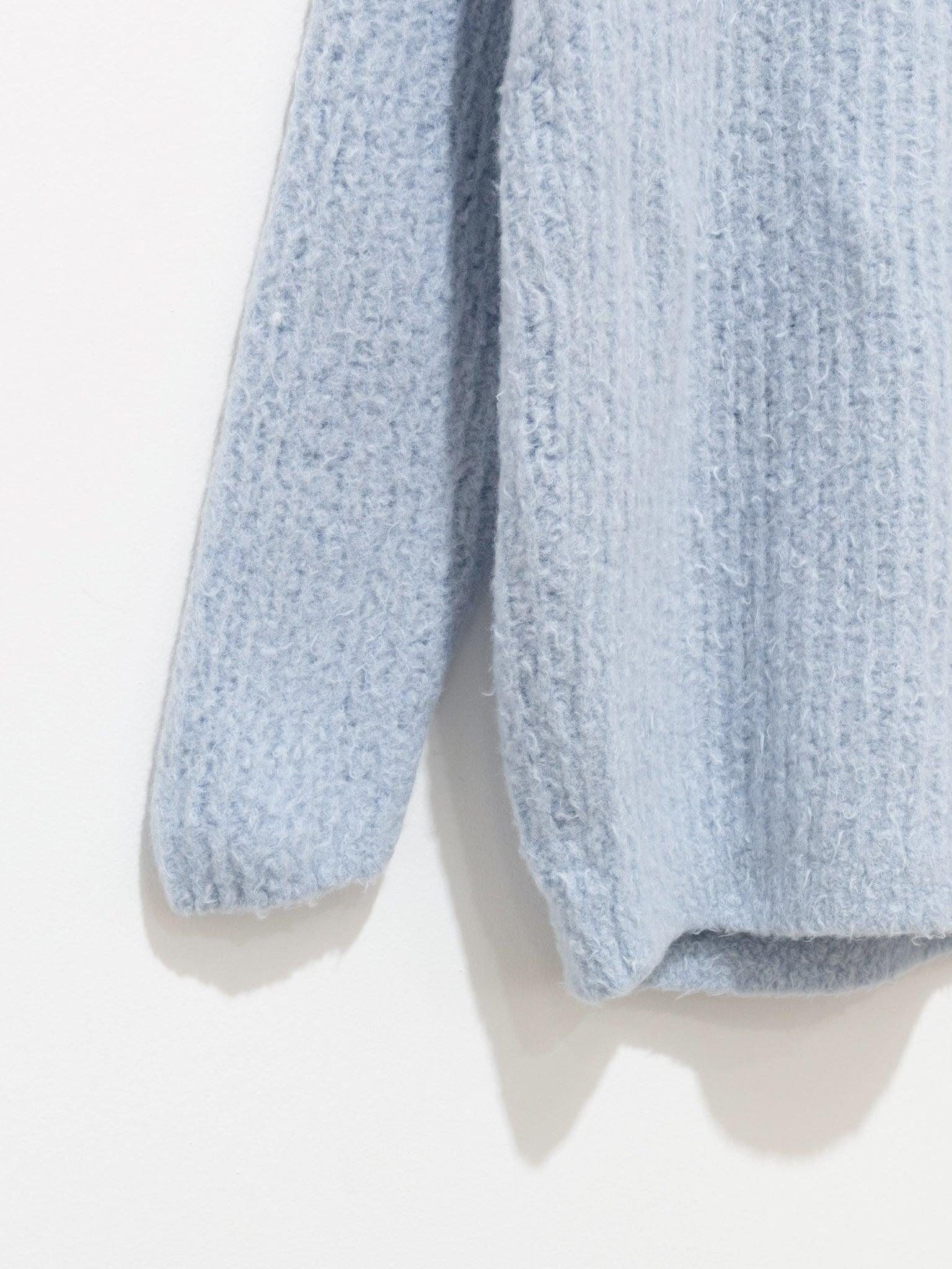 Namu Shop - Auralee Milled Wool Moal Knit Big Pullover - Light Blue