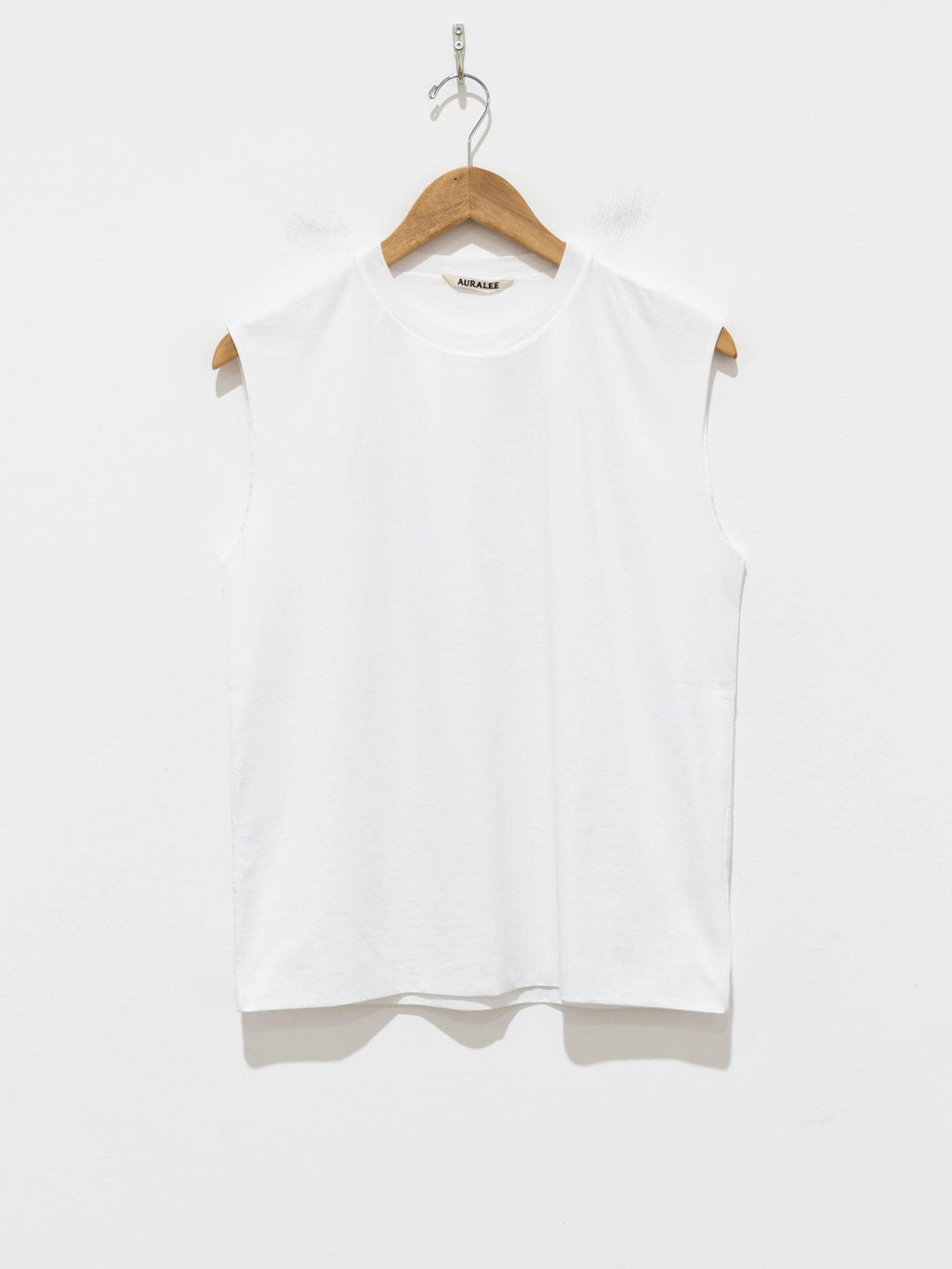 Namu Shop - Auralee Organic Cotton High Gauge Jersey Sleeveless Tee - White
