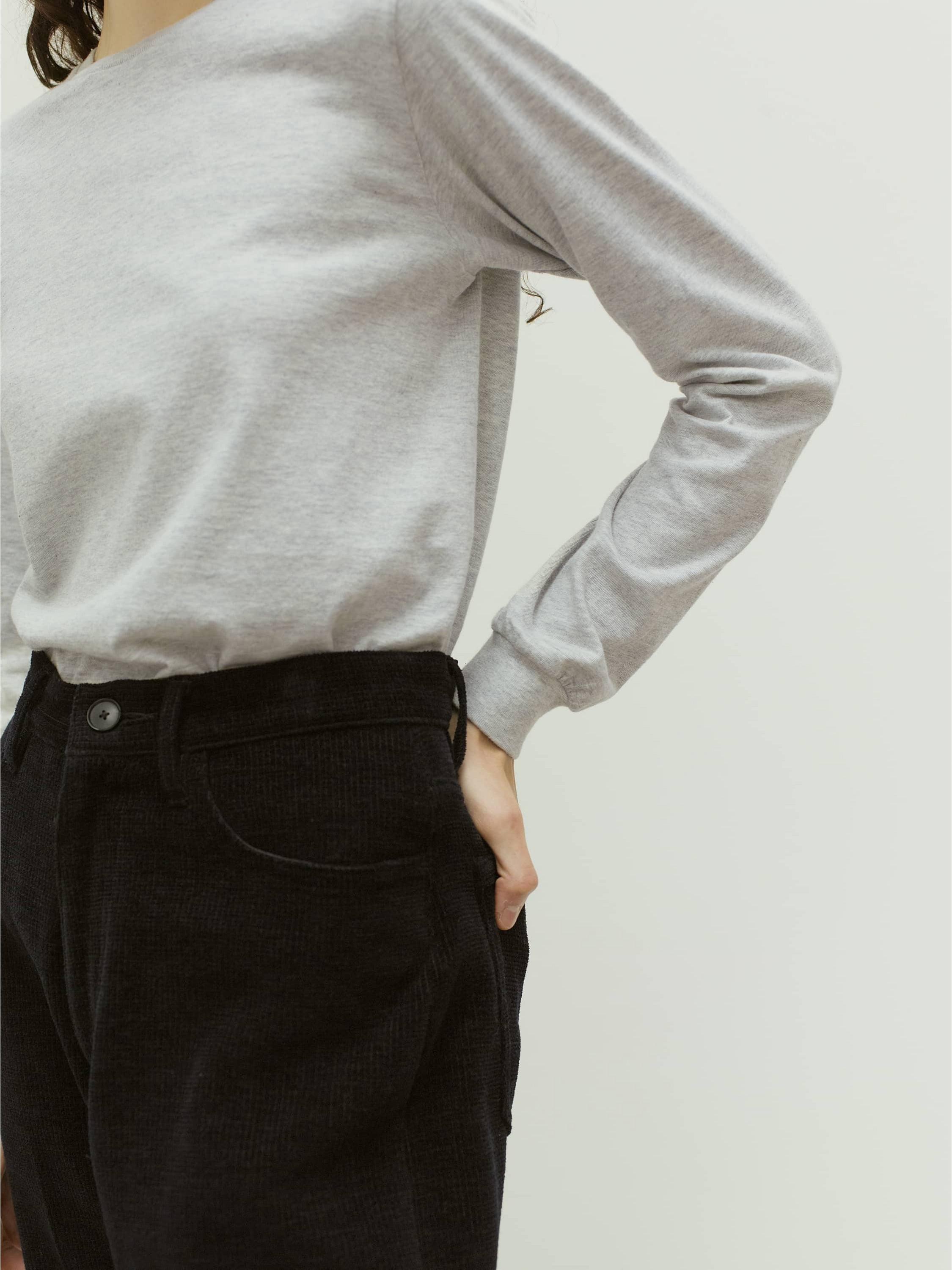 Namu Shop - Auralee Seamless L/S Tee - Heather Gray