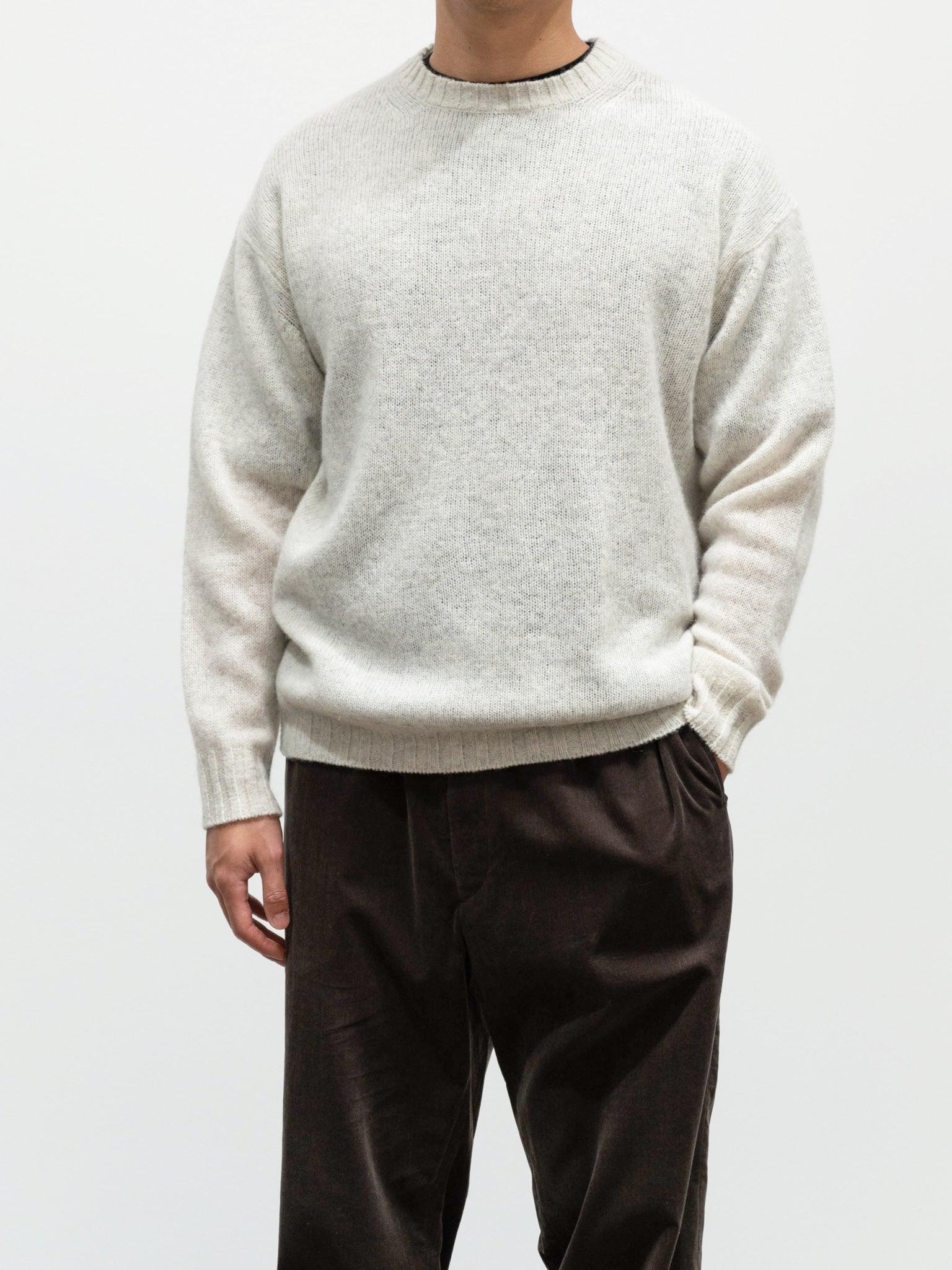 Namu Shop - Auralee Shetland Wool Cashmere Knit Pullover - Top White