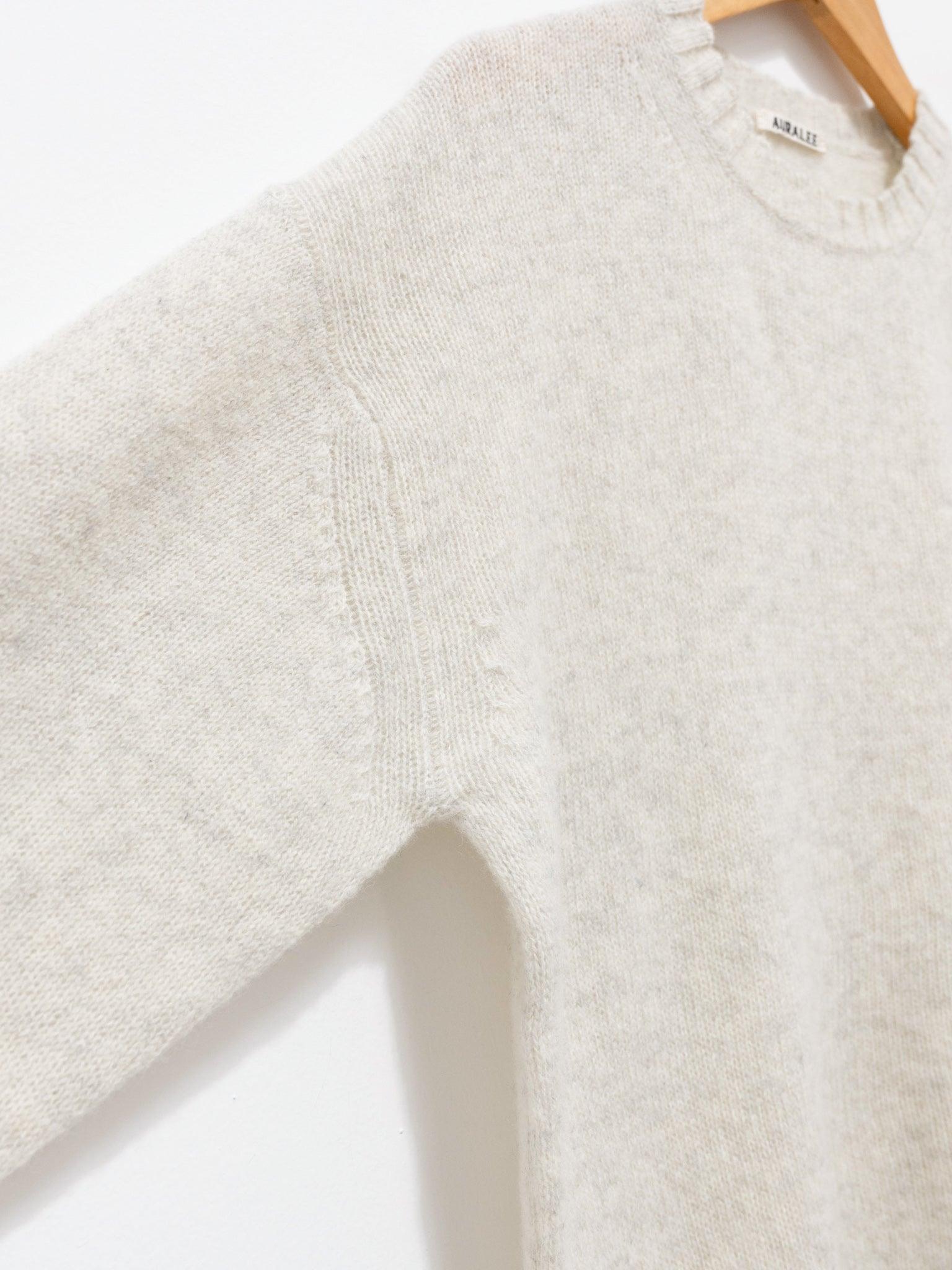 Namu Shop - Auralee Shetland Wool Cashmere Knit Pullover - Top White