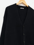 Namu Shop - Auralee Super Fine Wool Rib Knit Big Cardigan - Black