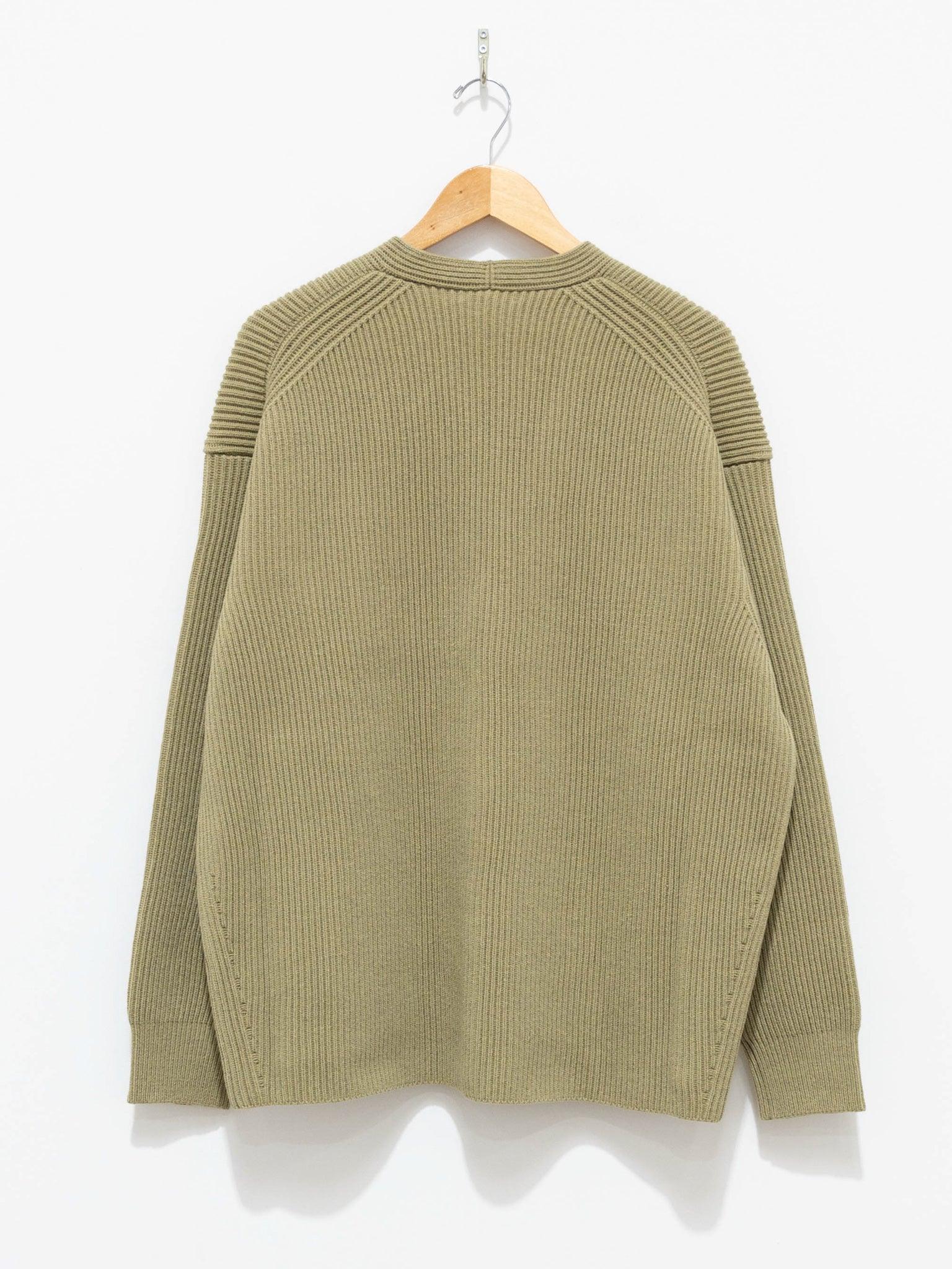 Namu Shop - Auralee Super Fine Wool Rib Knit Big Cardigan - Top Yellow