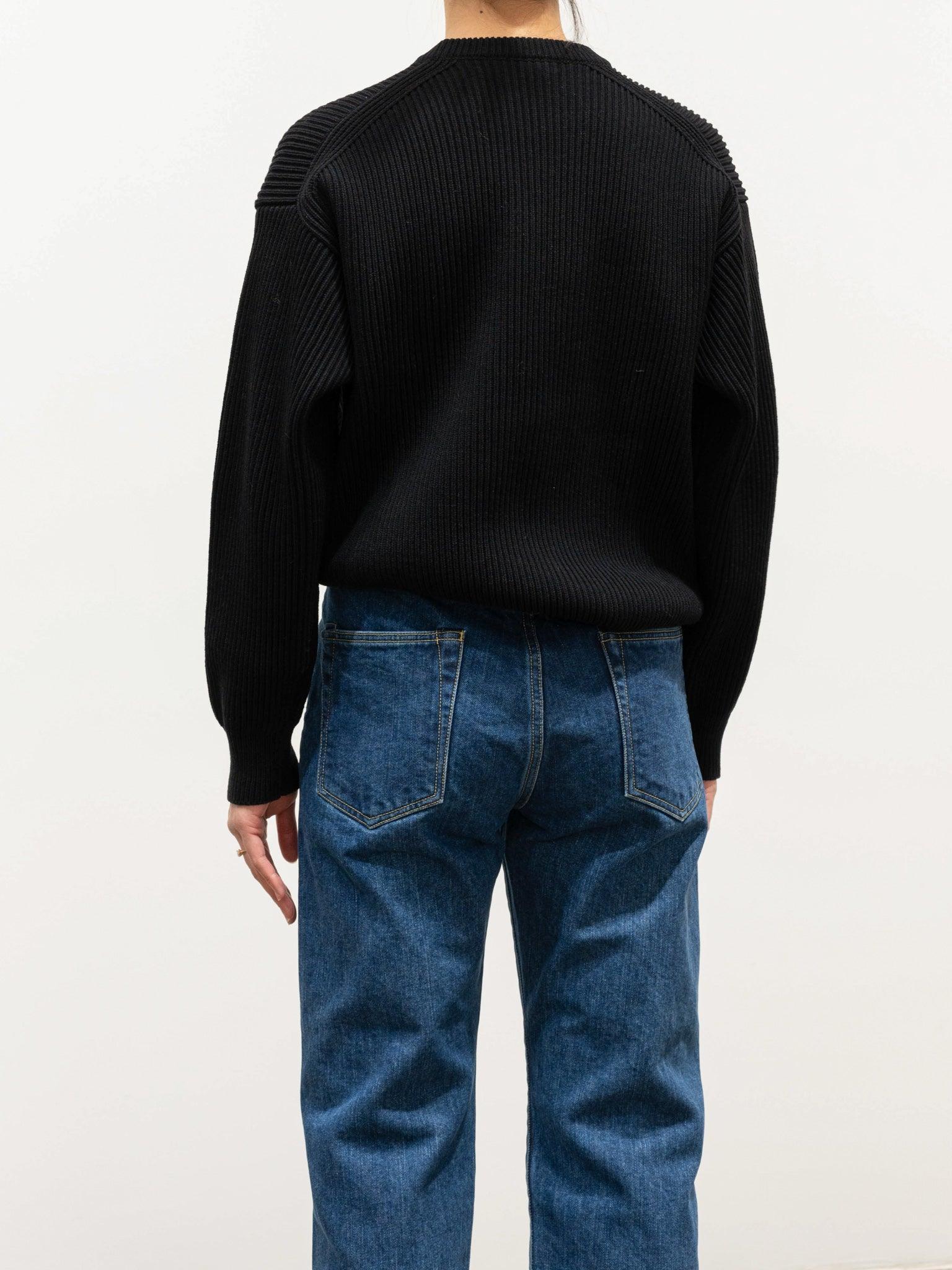 Namu Shop - Auralee Super Fine Wool Rib Knit Big Pullover - Black