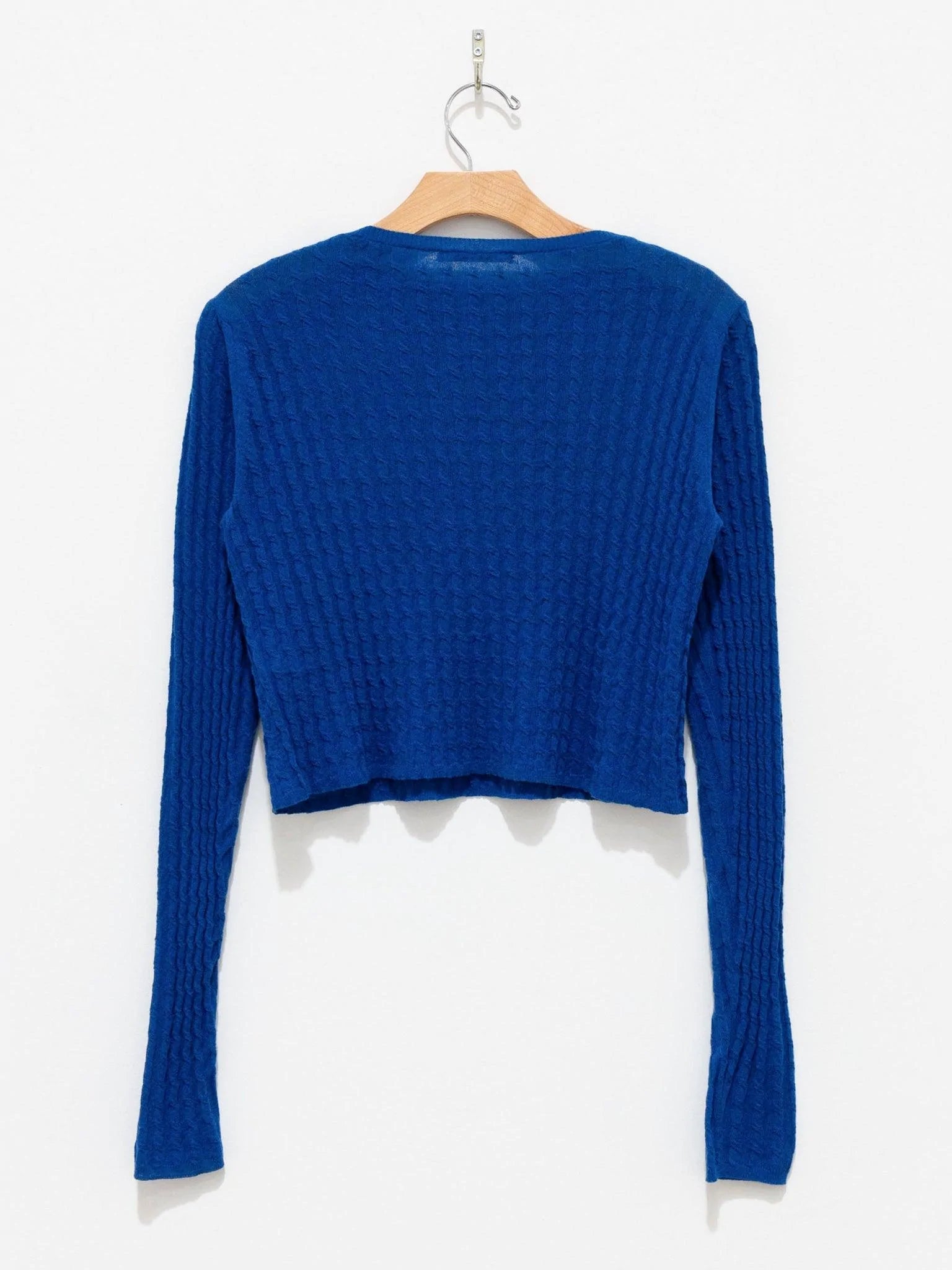 Namu Shop - Auralee Washable Cashmere Silk Cable Knit Pullover - Blue