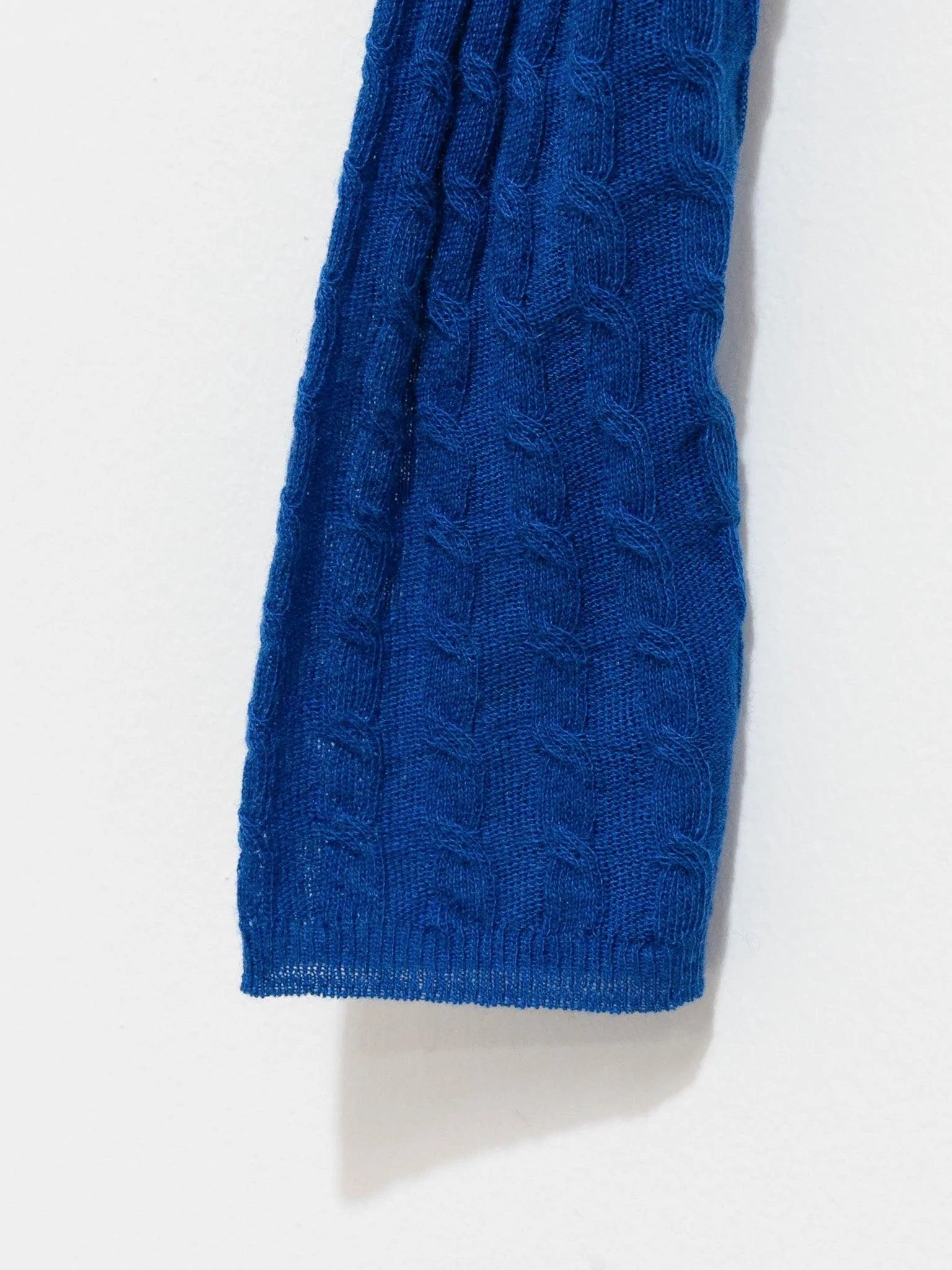 Namu Shop - Auralee Washable Cashmere Silk Cable Knit Pullover - Blue