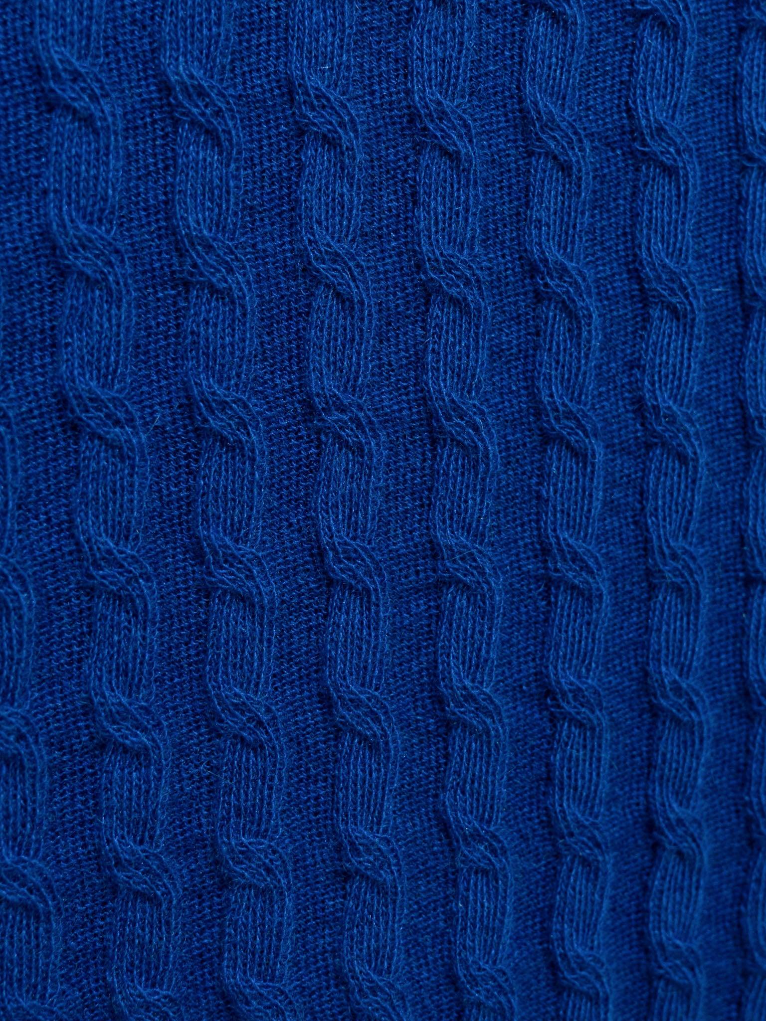 Namu Shop - Auralee Washable Cashmere Silk Cable Knit Pullover - Blue