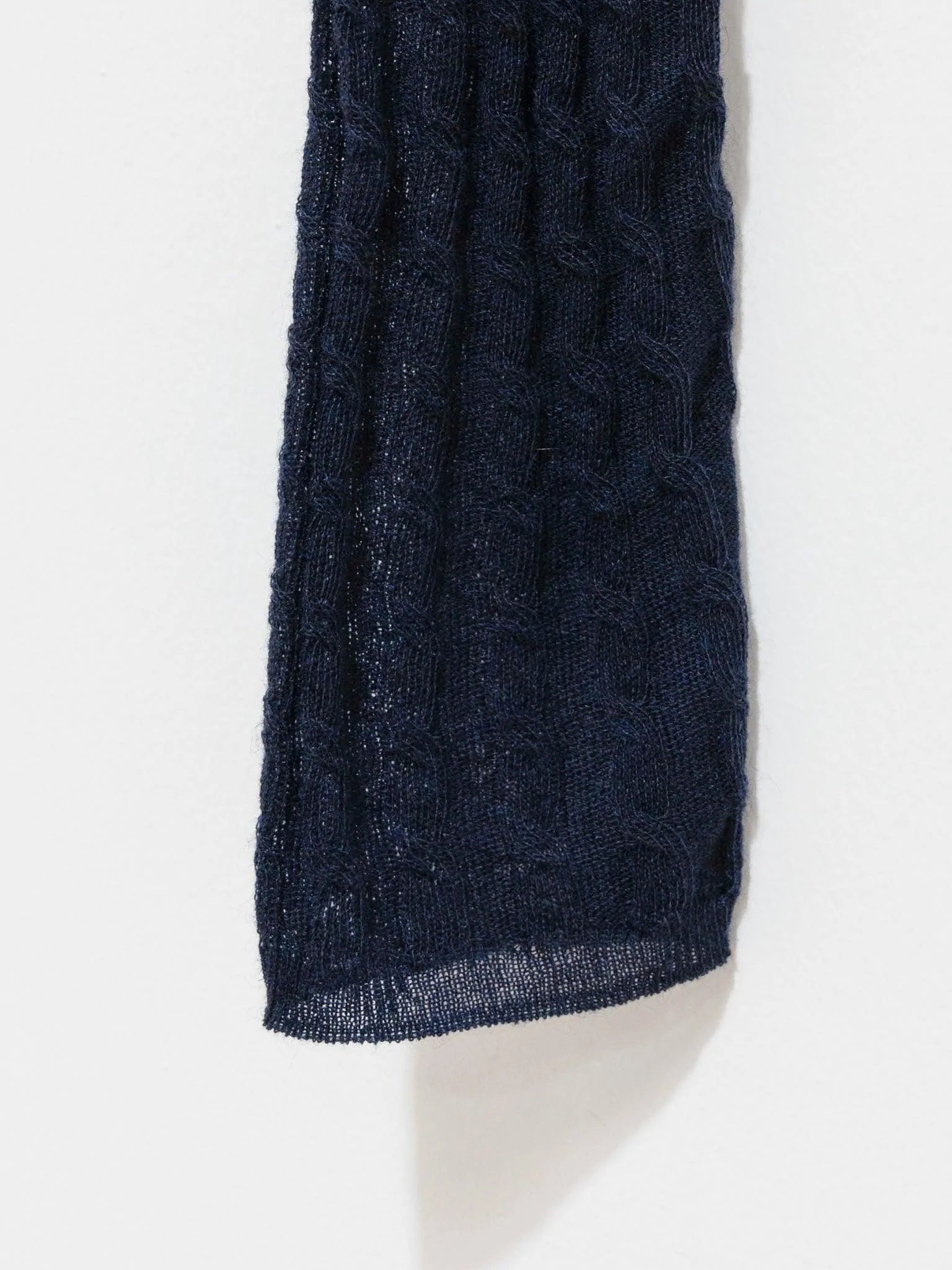 Namu Shop - Auralee Washable Cashmere Silk Cable Knit Pullover - Dark Navy