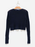 Namu Shop - Auralee Washable Cashmere Silk Cable Knit Pullover - Dark Navy