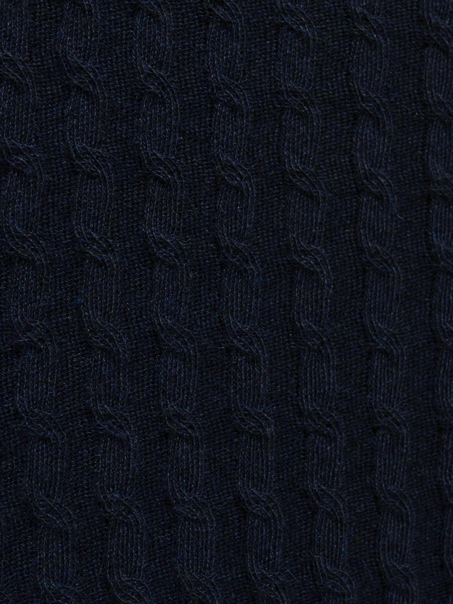 Namu Shop - Auralee Washable Cashmere Silk Cable Knit Pullover - Dark Navy