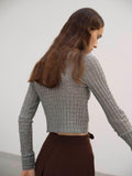 Namu Shop - Auralee Washable Cashmere Silk Cable Knit Pullover - Top Gray