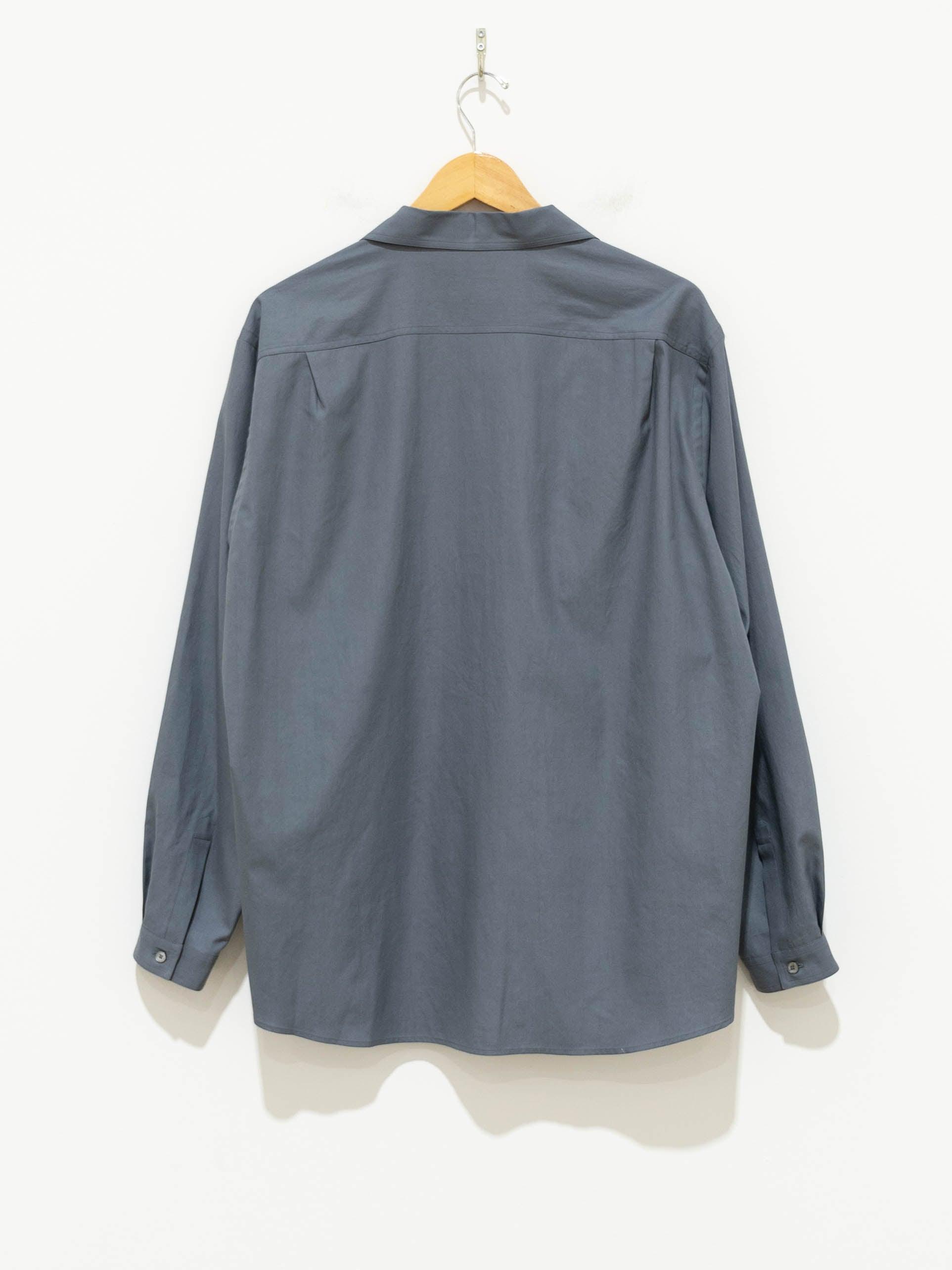 Namu Shop - Auralee Washed Finx Twill Pullover Shirt - Dark Blue Gray