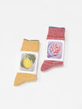Namu Shop - Babaco 2 Pairs of Botanical Dyed Organic Cotton Socks - Lemon, Strawberry
