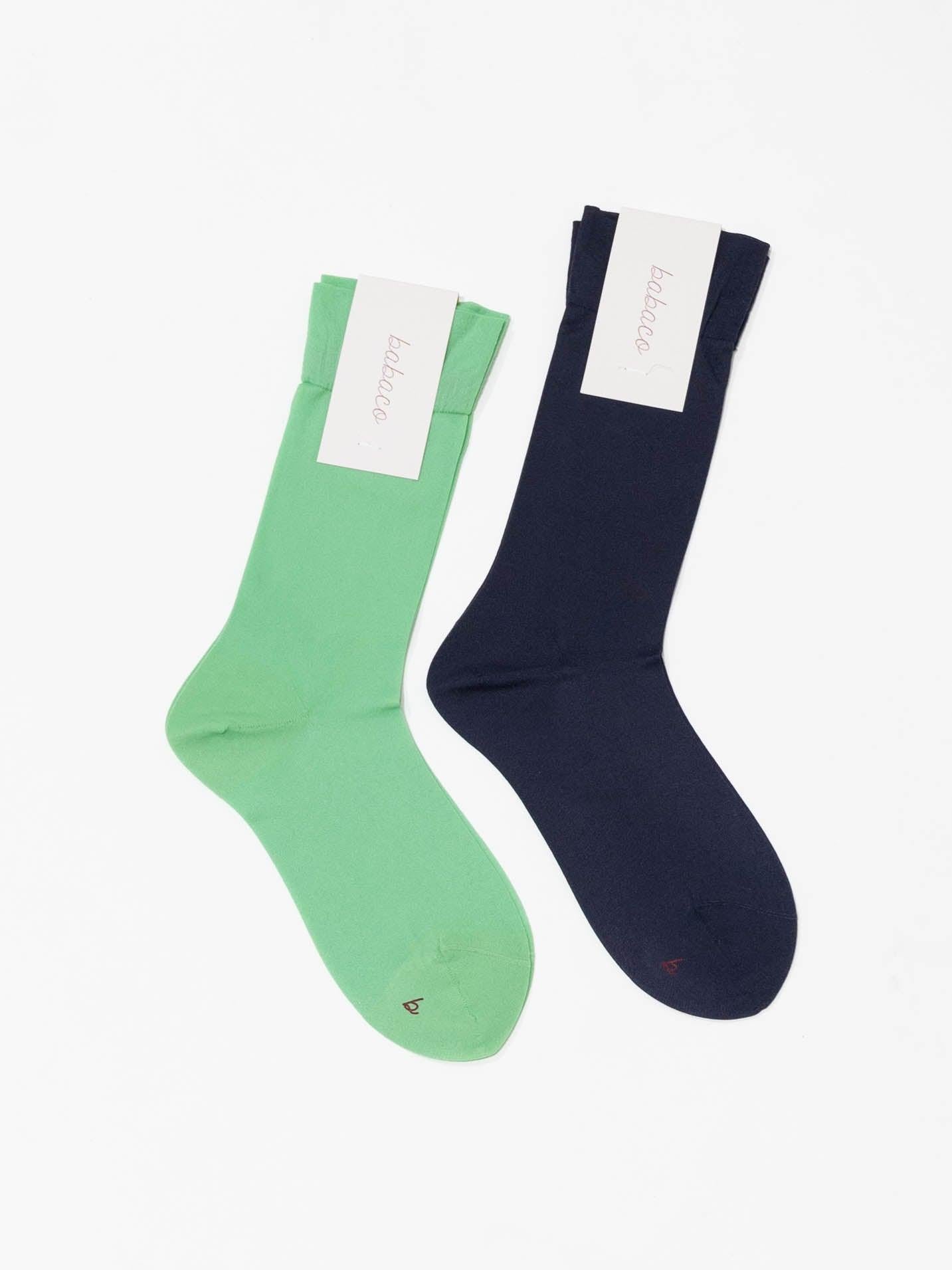Namu Shop - Babaco 2 Pairs of Sheer Socks - Jade, Navy