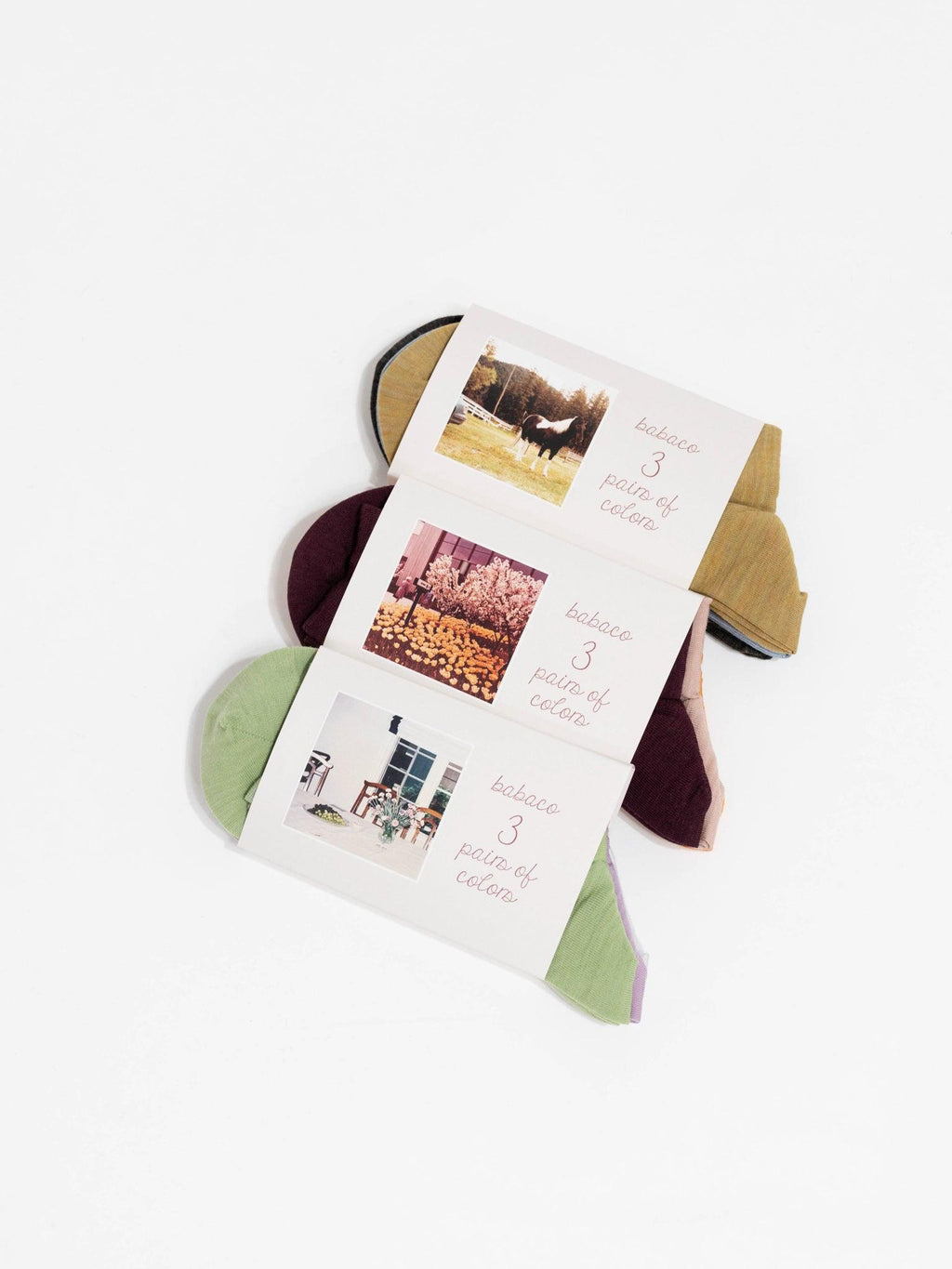 Namu Shop - Babaco 3 Pairs of Colors - Horse, Full Bloom, Grapes