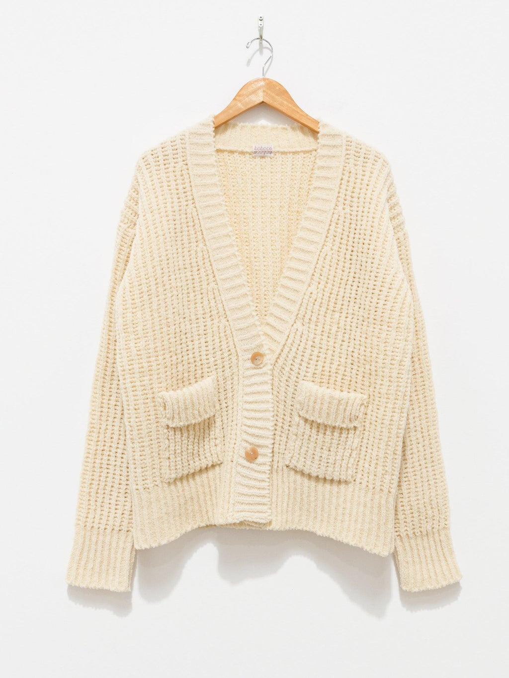Namu Shop - Babaco Chenille Yarn Cardigan - Ivory