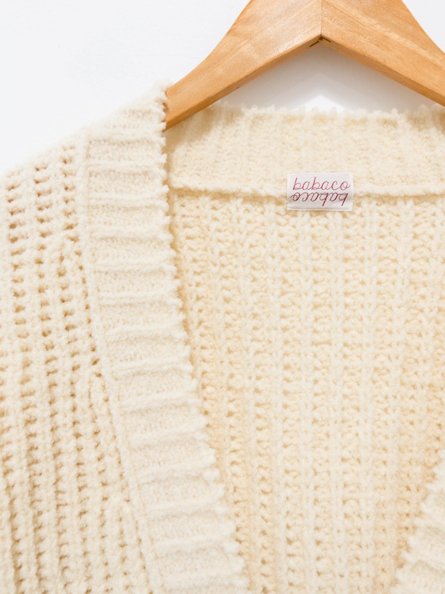 Namu Shop - Babaco Chenille Yarn Cardigan - Ivory