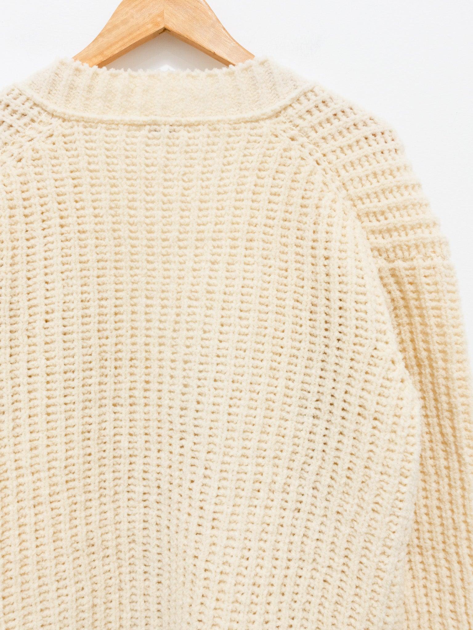 Namu Shop - Babaco Chenille Yarn Cardigan - Ivory