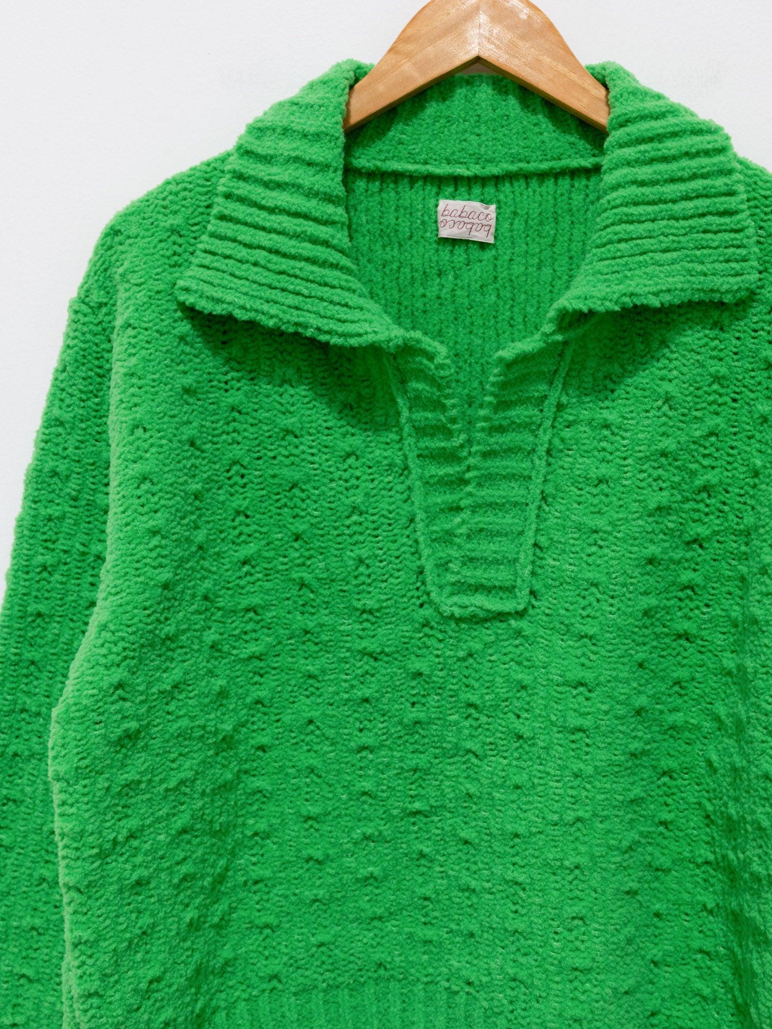 Namu Shop - Babaco Chenille Yarn Polo - Green