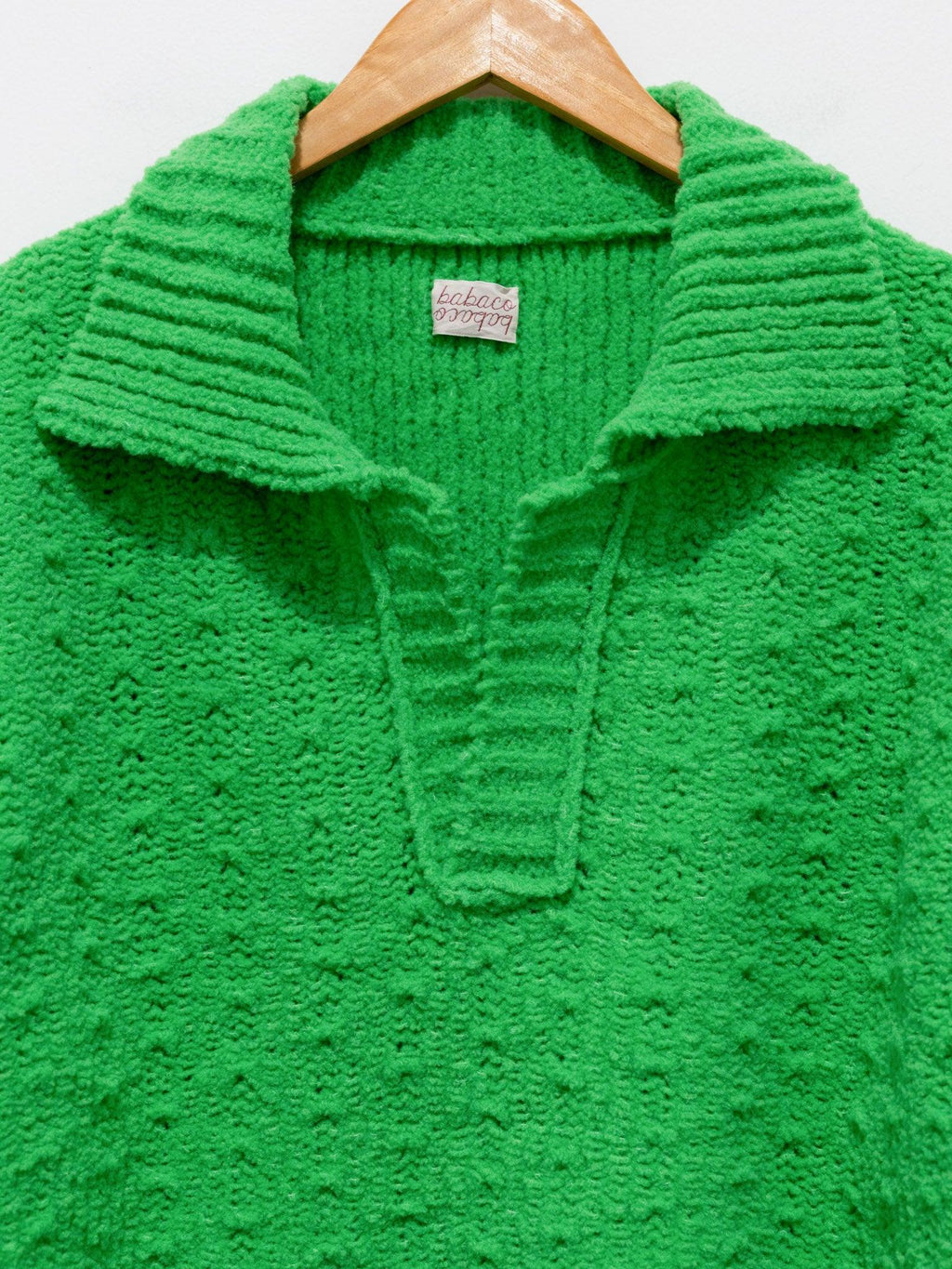 Namu Shop - Babaco Chenille Yarn Polo - Green