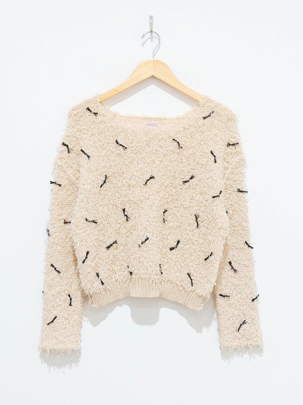 Namu Shop - Babaco GIMA Cotton Shaggy Pullover - Ivory/Black