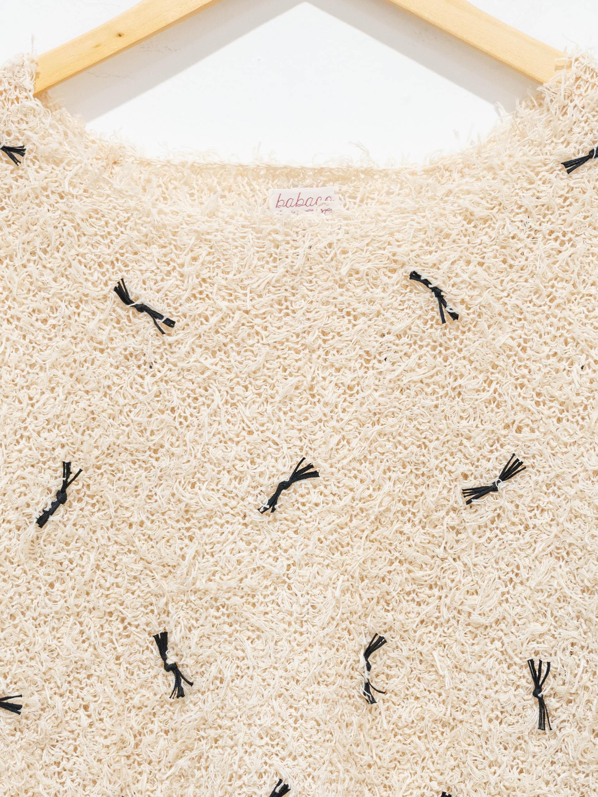 Namu Shop - Babaco GIMA Cotton Shaggy Pullover - Ivory/Black