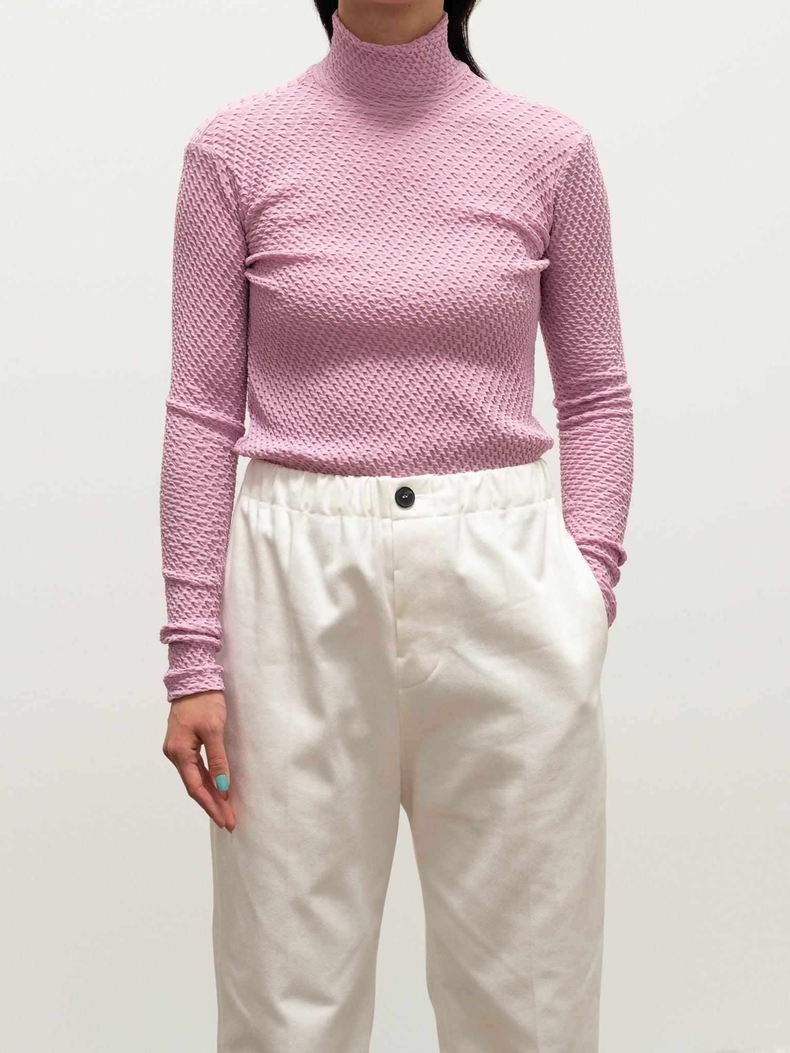 Namu Shop - Babaco Shrink Knit Turtleneck - Lavender Pink