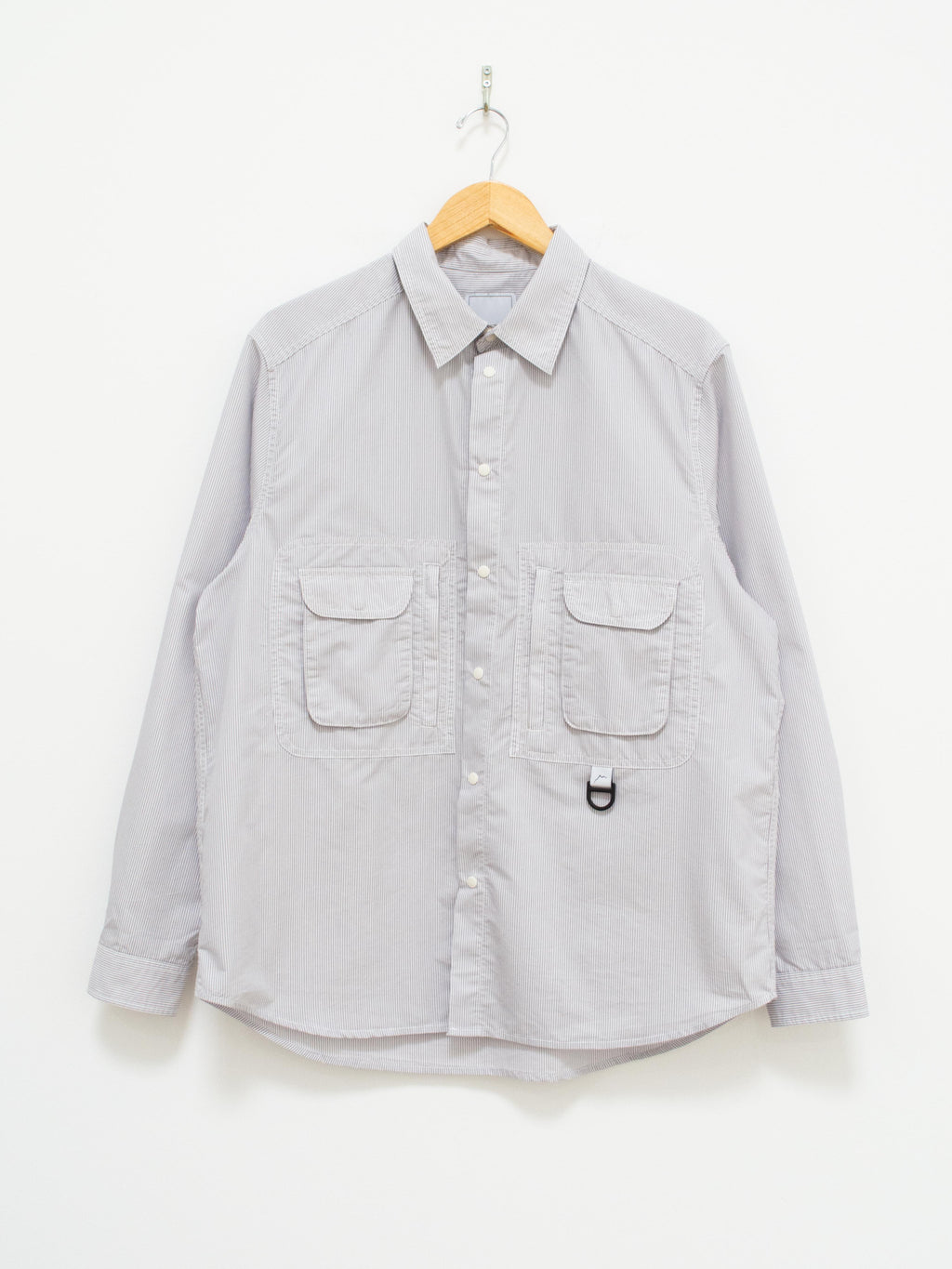 Namu Shop - CAYL Double Pocket Hiker Shirt - Gray Stripe