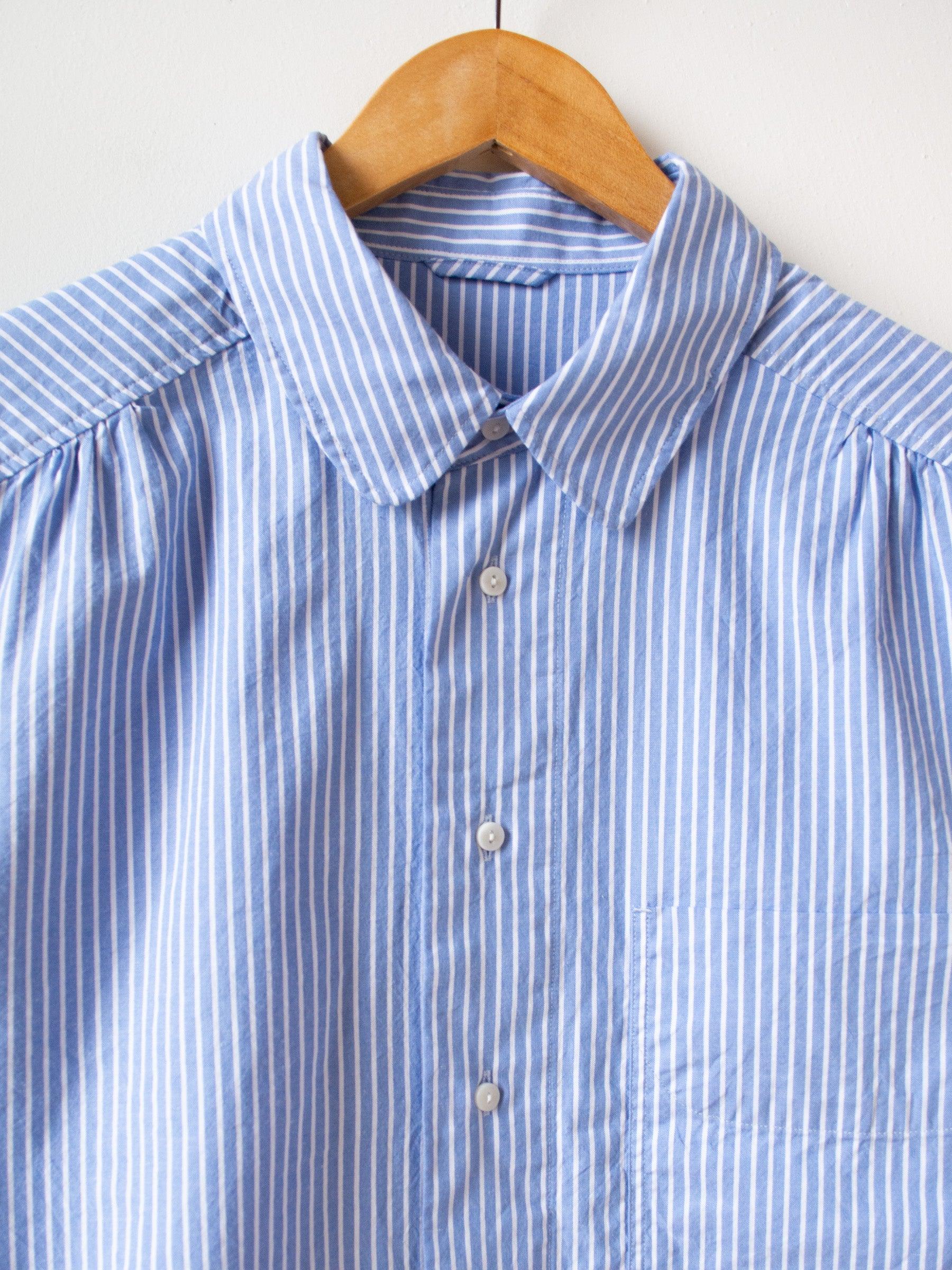 Namu Shop - Document Back Logo Striped Shirt - Blue