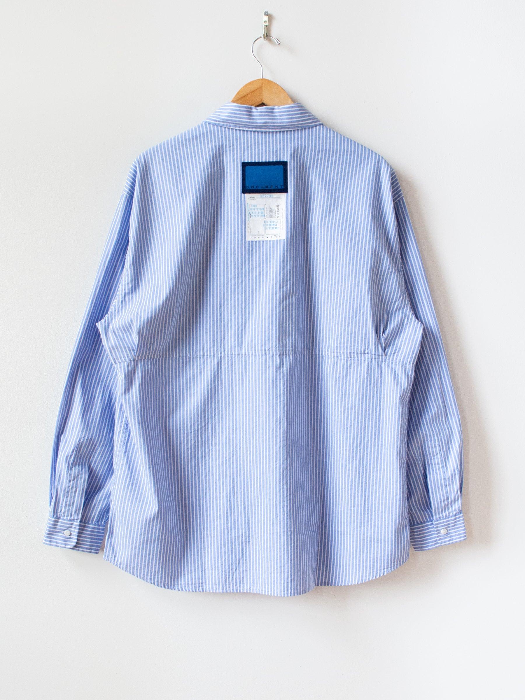 Namu Shop - Document Back Logo Striped Shirt - Blue
