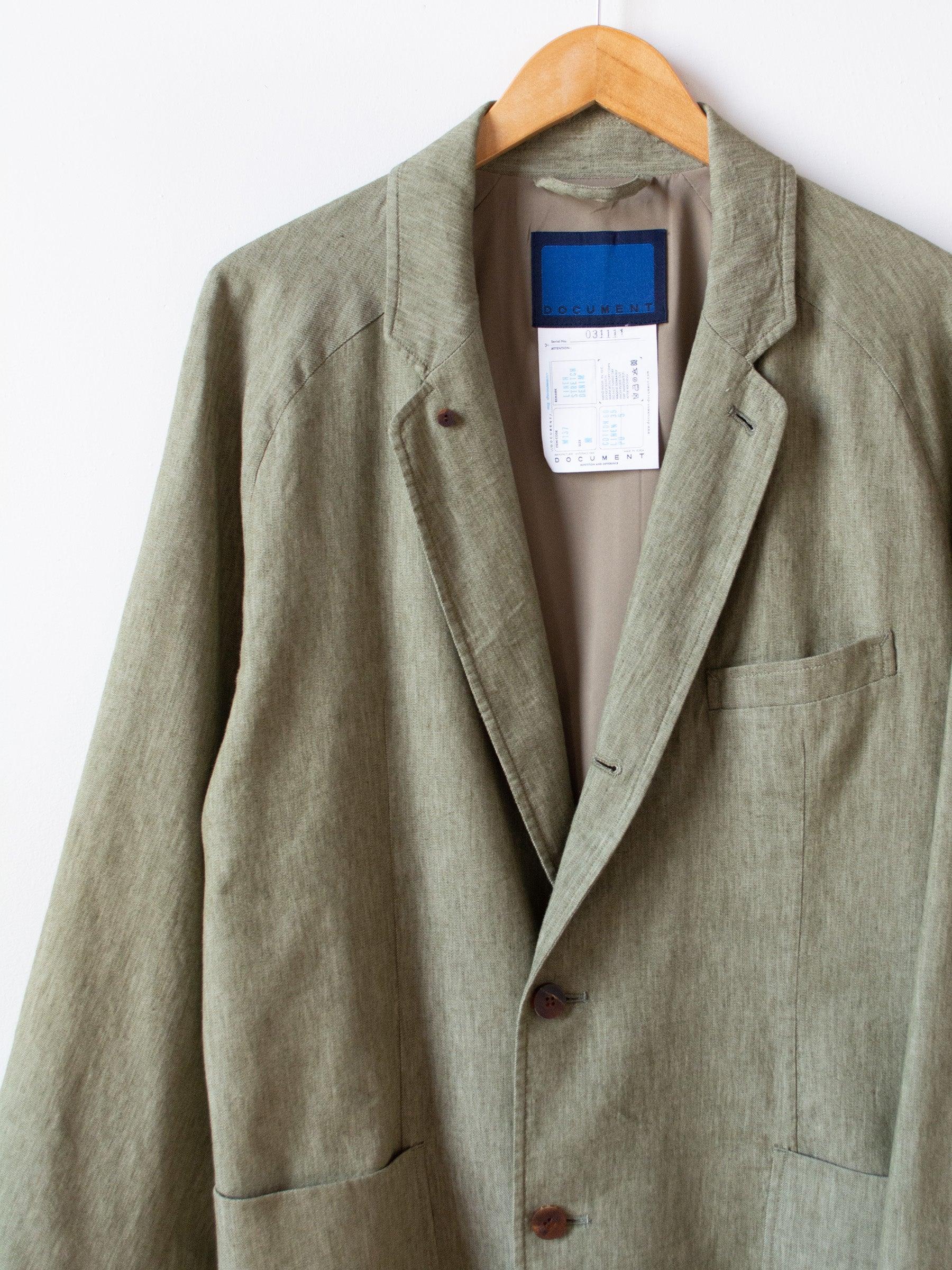 Namu Shop - Document Co/Li Stretch Denim Raglan Jacket - Green