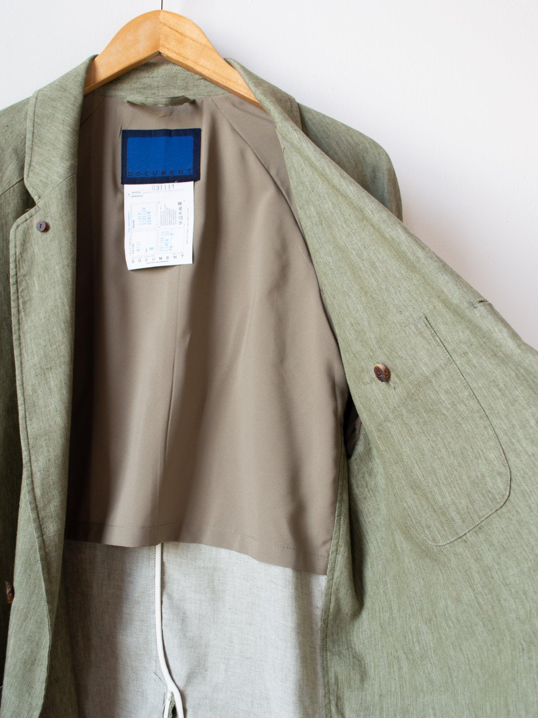 Namu Shop - Document Co/Li Stretch Denim Raglan Jacket - Green