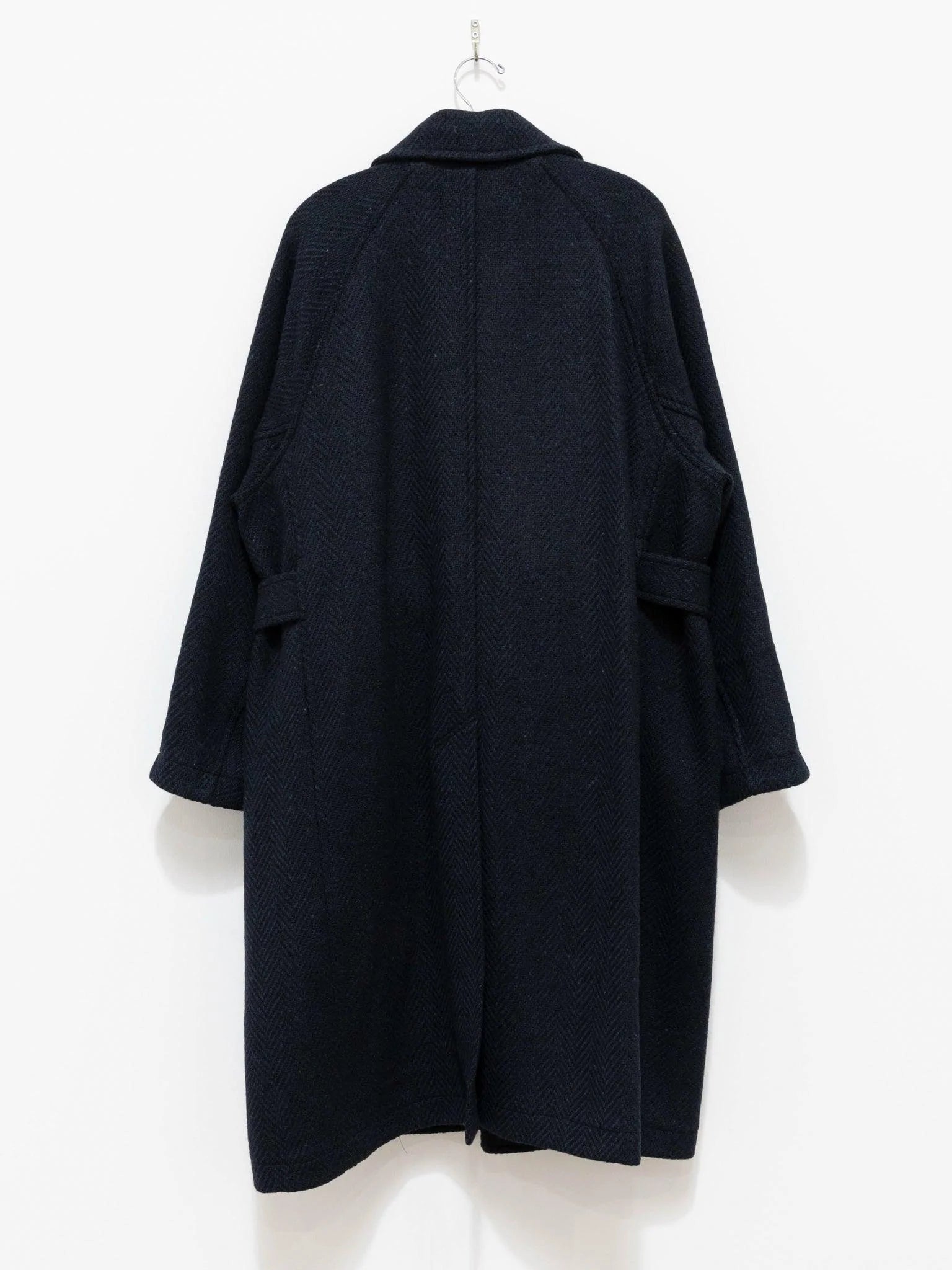 Namu Shop - Document Donegal Tweed Oversized Balmacaan Coat - Navy