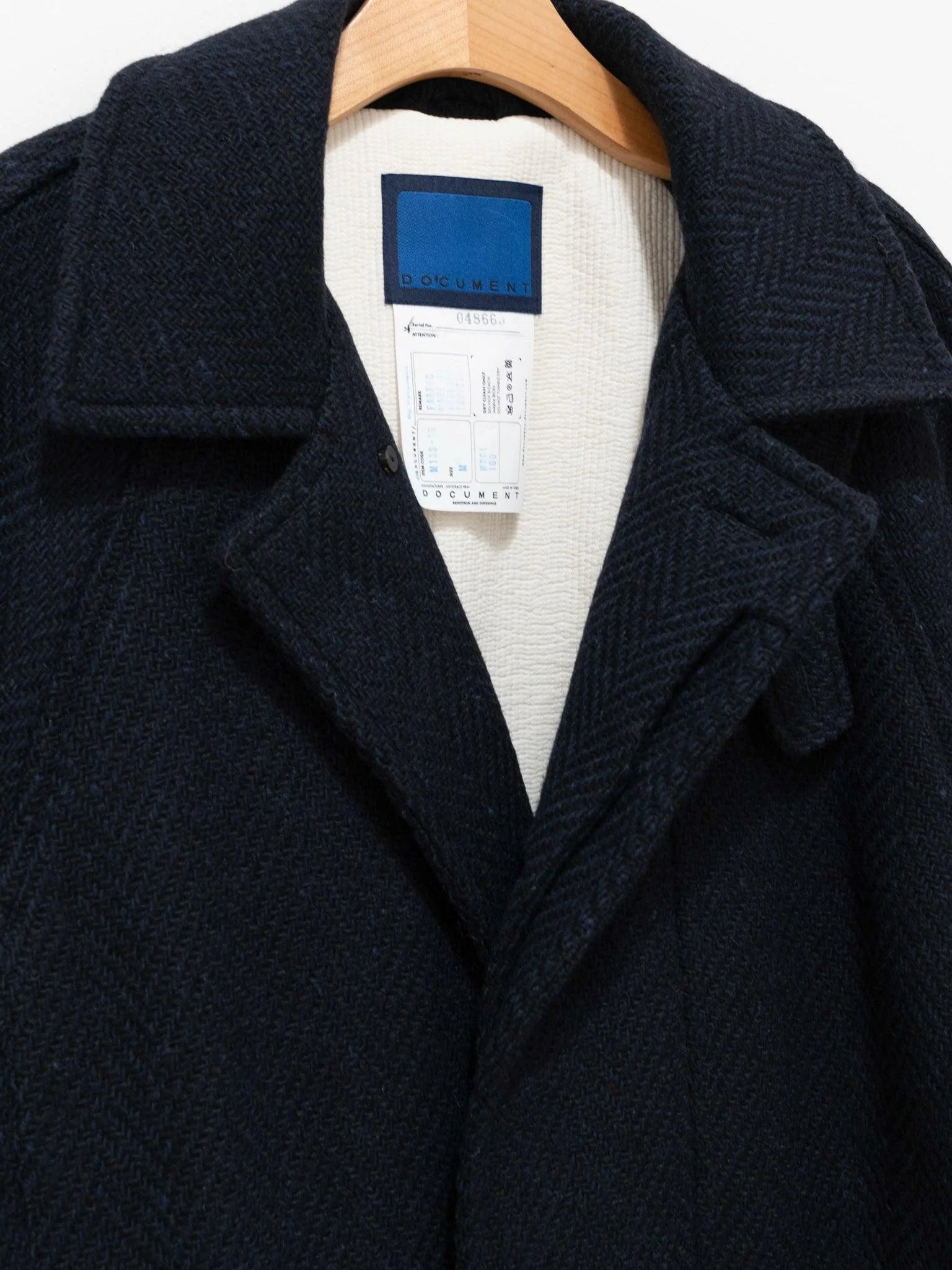 Namu Shop - Document Donegal Tweed Oversized Balmacaan Coat - Navy