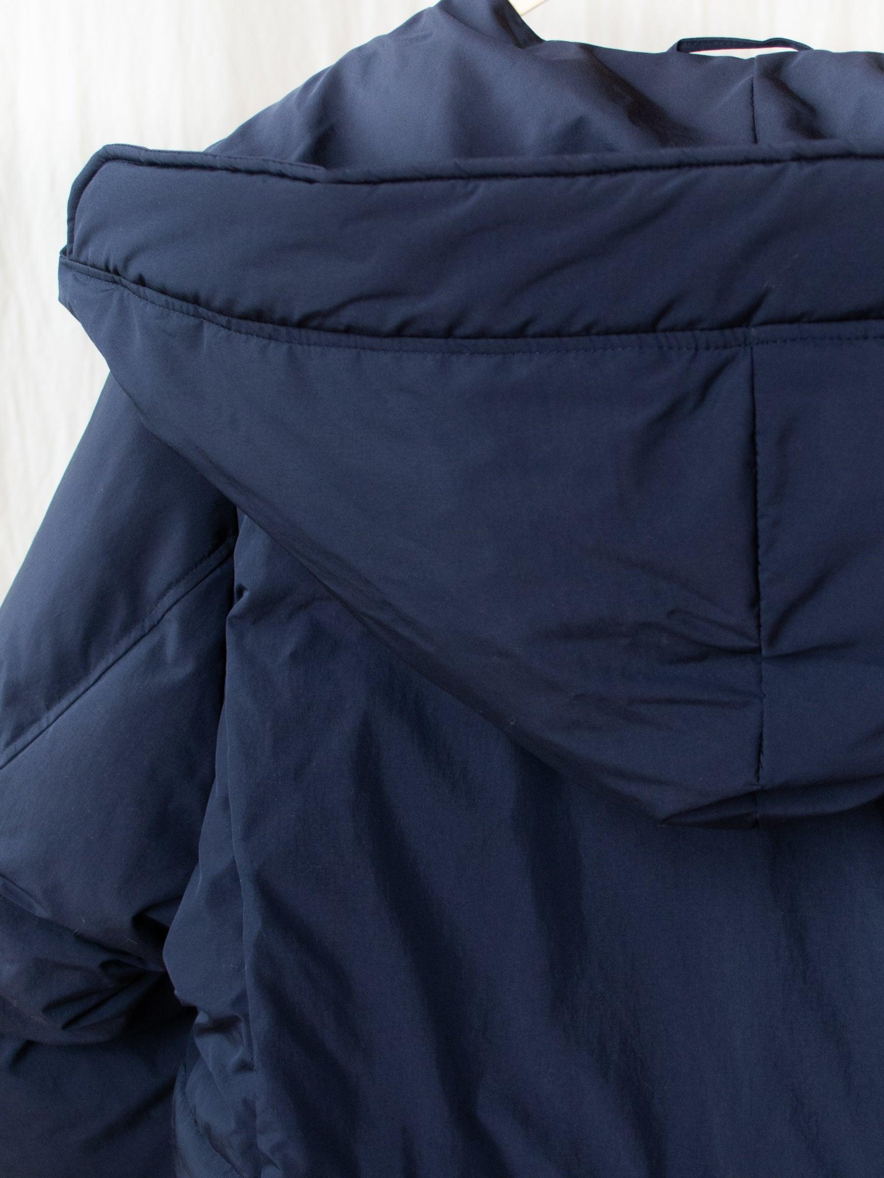 Namu Shop - Document Down Robe Hooded Coat - Navy