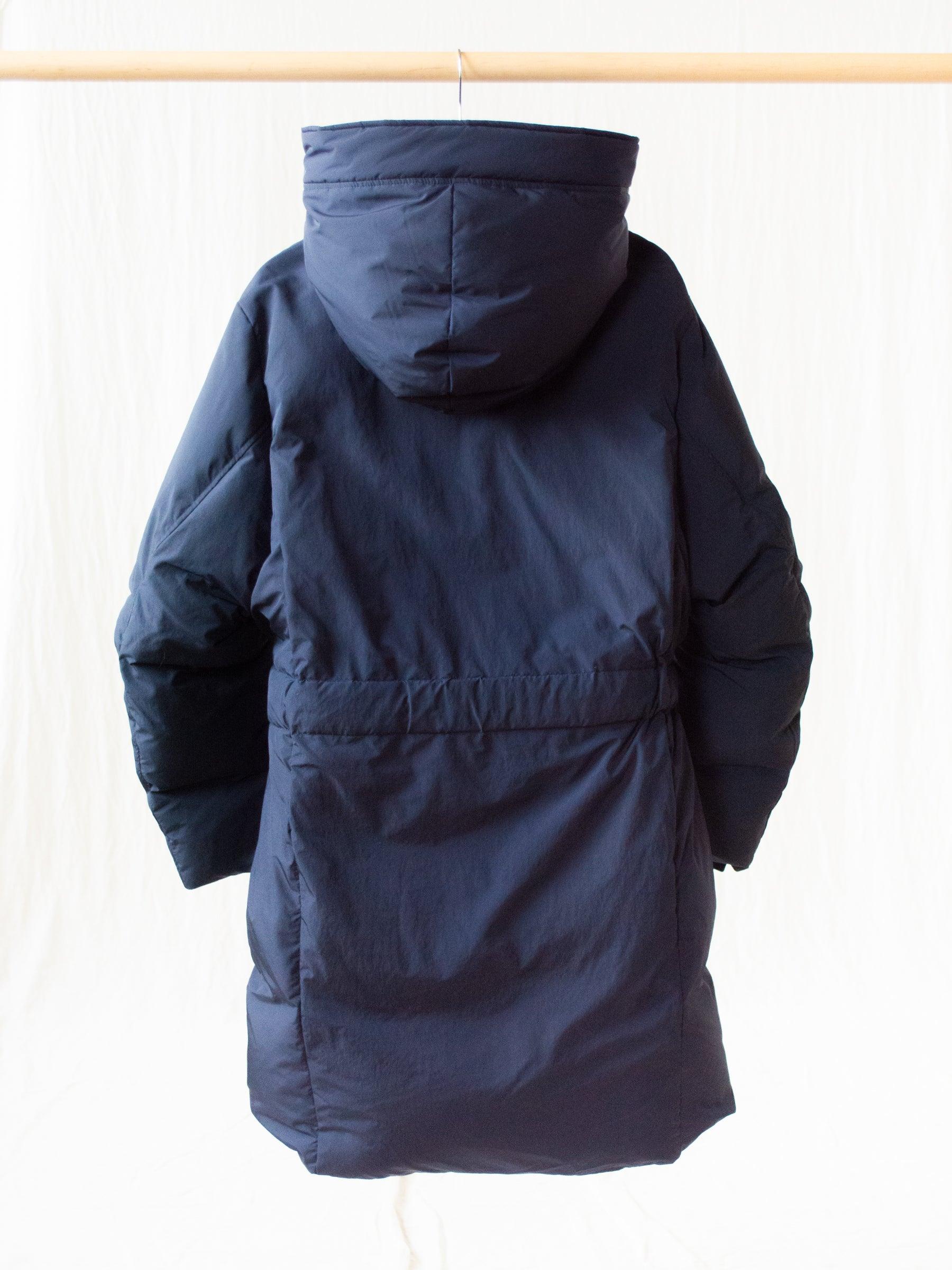 Namu Shop - Document Down Robe Hooded Coat - Navy
