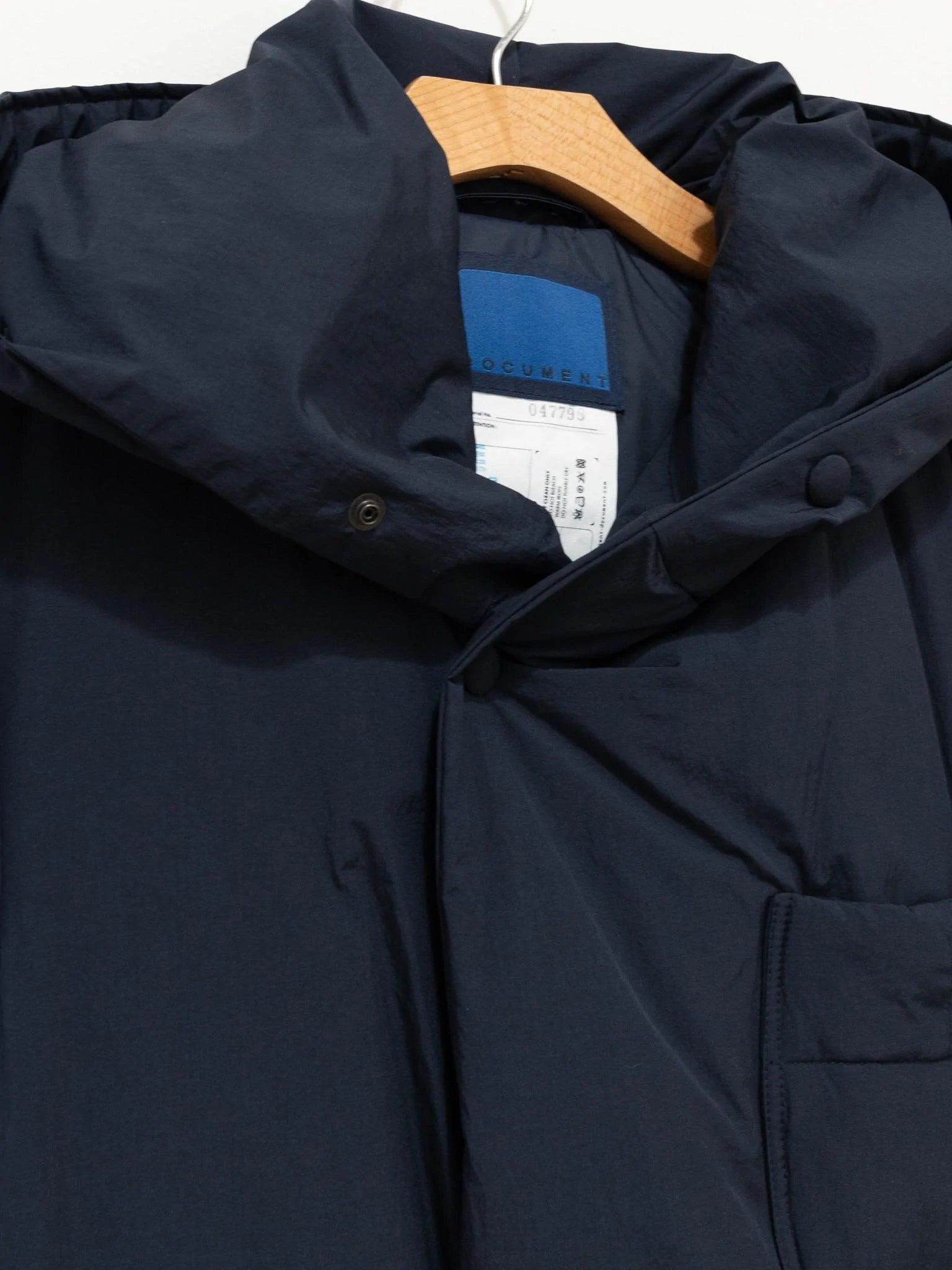 Namu Shop - Document Down Robe Hooded Coat - Navy