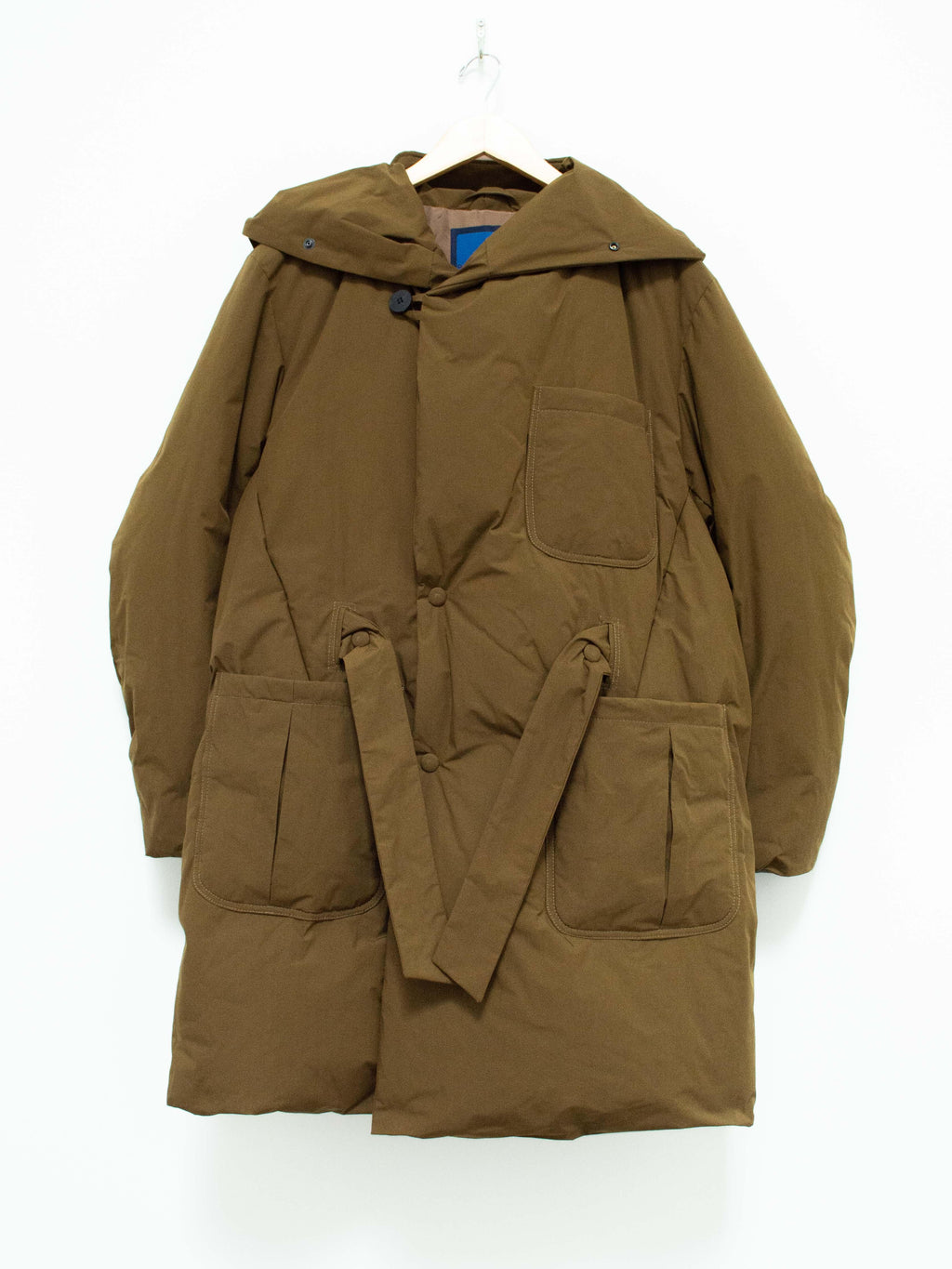 Namu Shop - Document Duck Down Robe Hooded Coat - Moka Brown