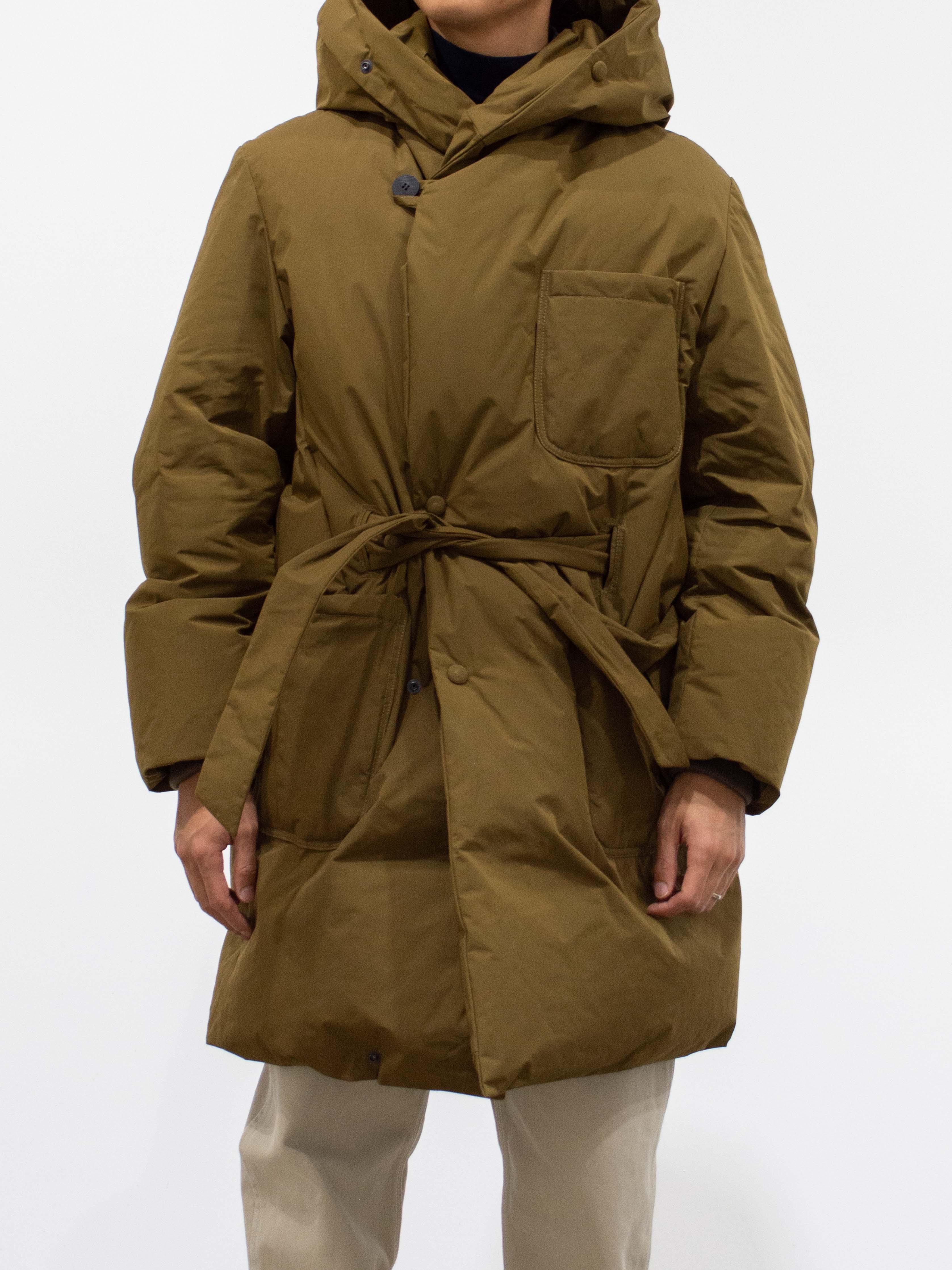 Namu Shop - Document Duck Down Robe Hooded Coat - Moka Brown