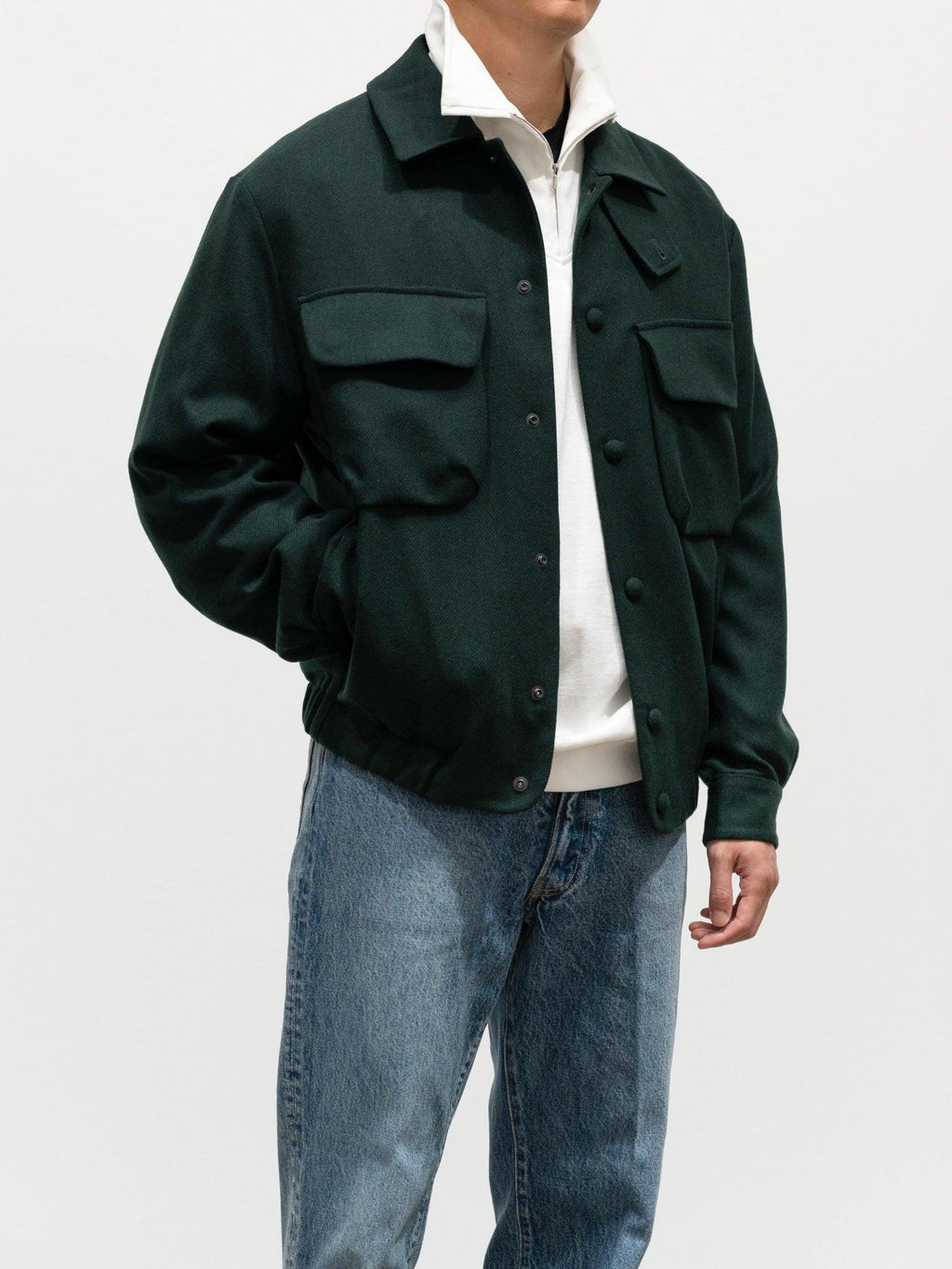 Namu Shop - Document English Wool CPO Jacket - Forest Green (restocked)