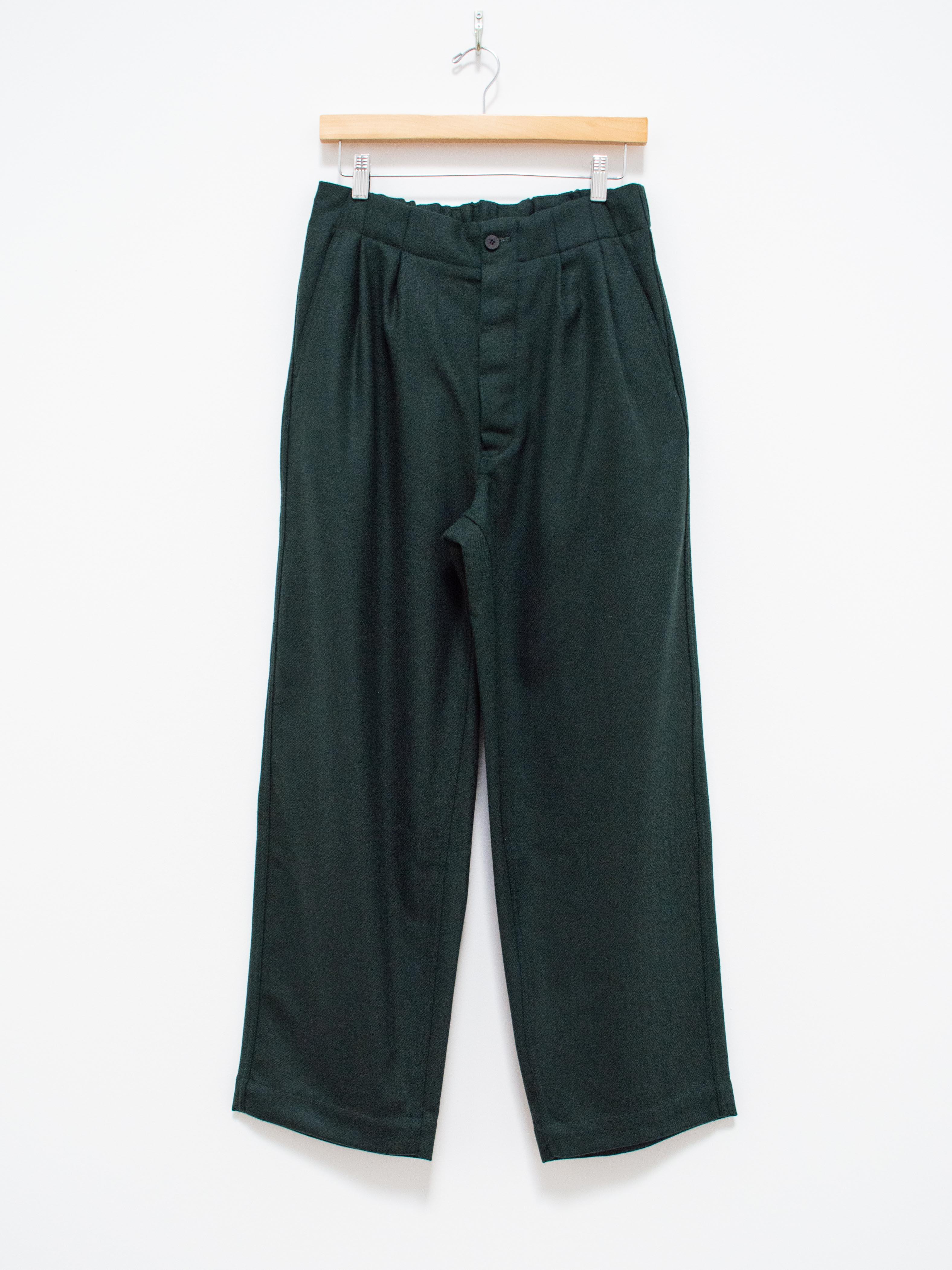 Namu Shop - Document English Wool Tucked Trousers - Forest