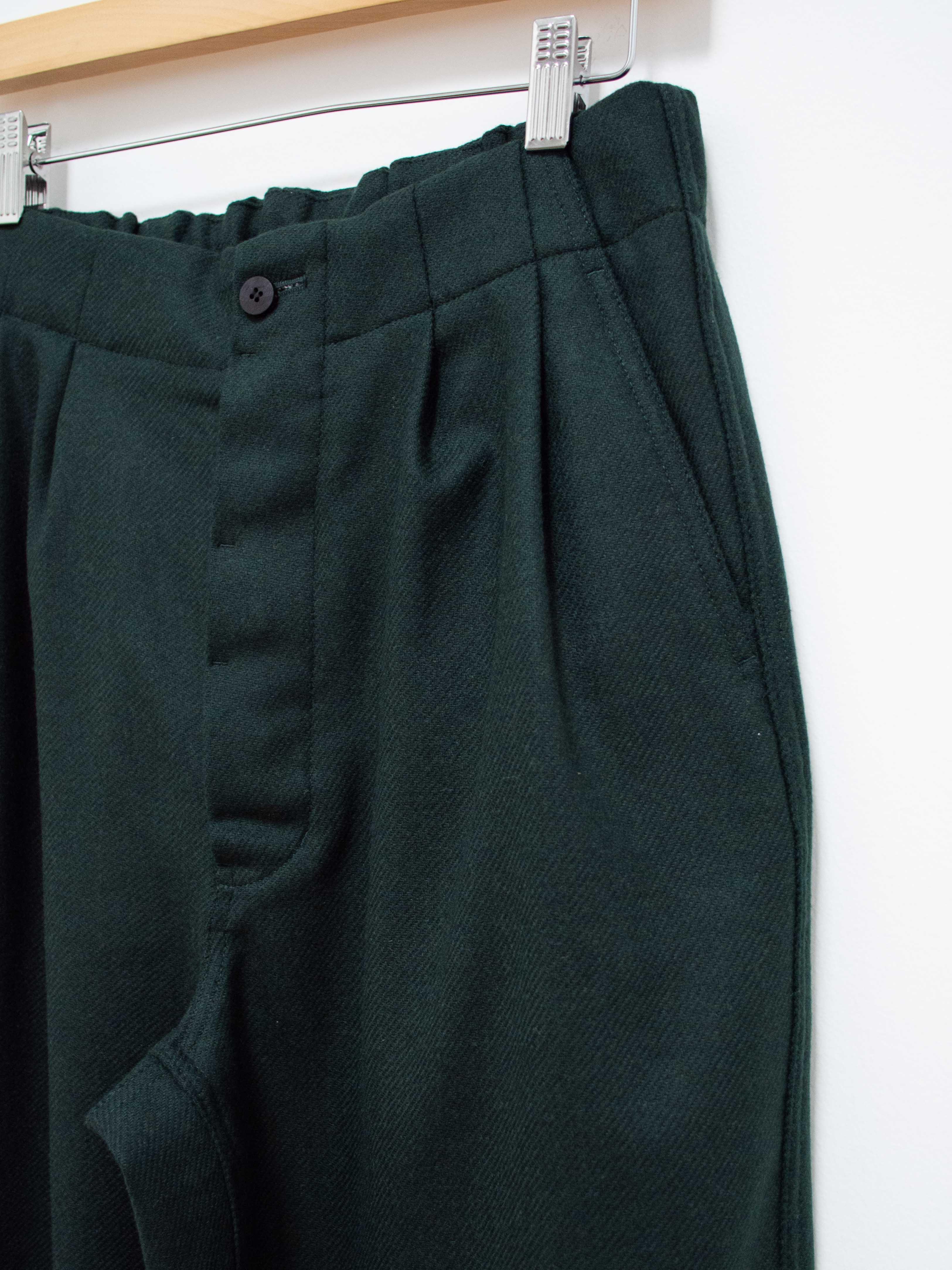 Namu Shop - Document English Wool Tucked Trousers - Forest