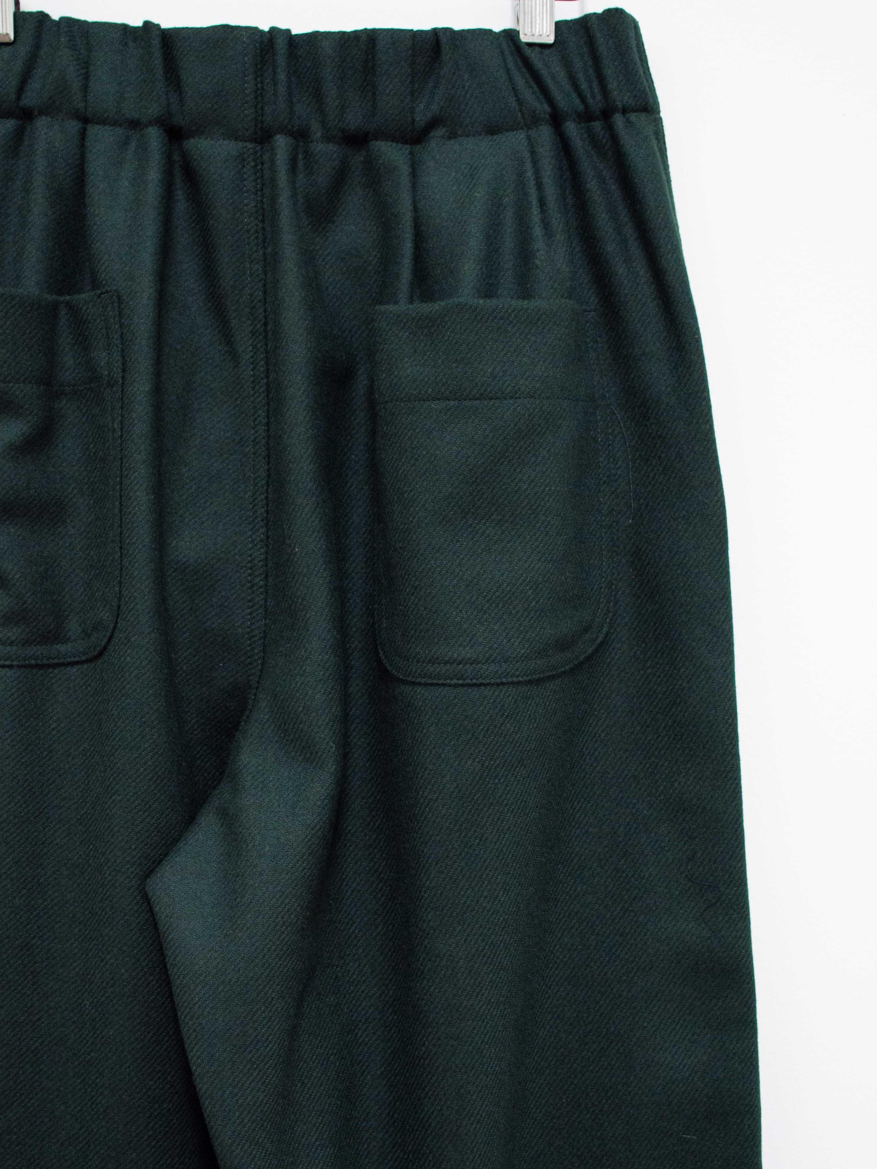 Namu Shop - Document English Wool Tucked Trousers - Forest