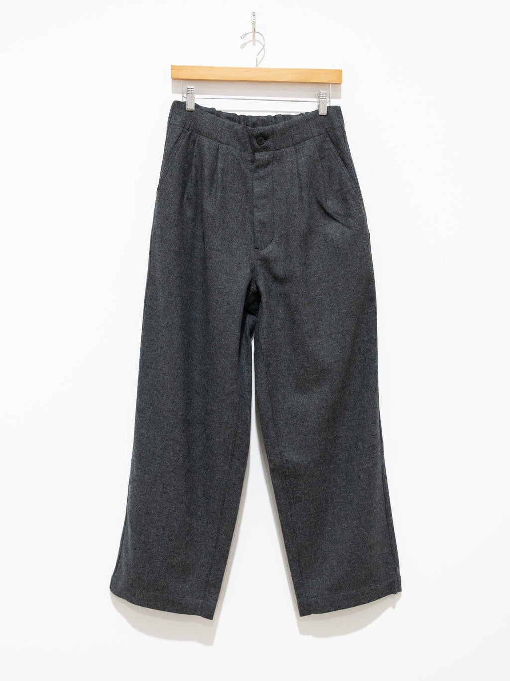 Namu Shop - Document English Wool Tucked Trousers - Gray