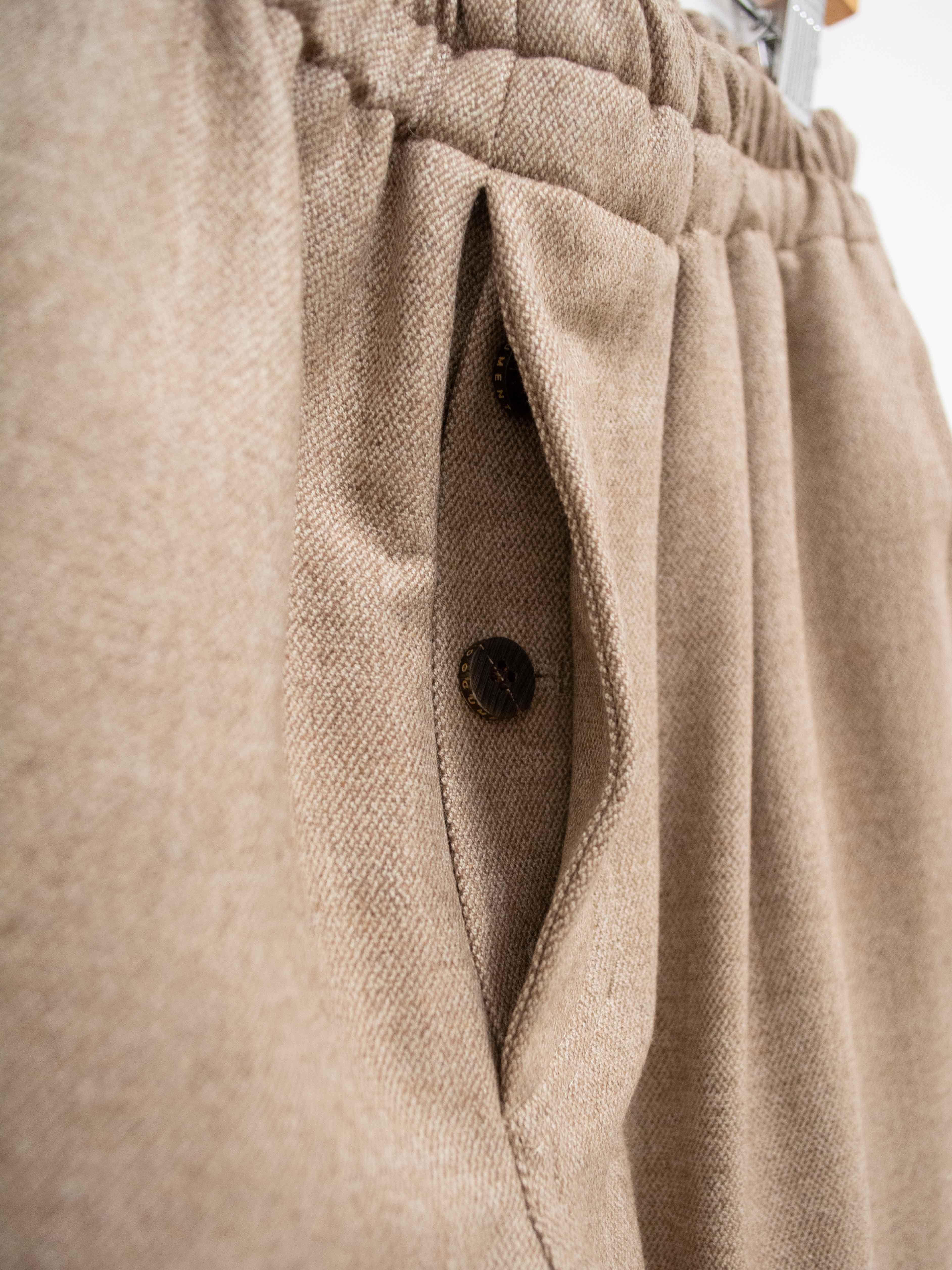 Namu Shop - Document Flexible Wool Easy Pants - Beige